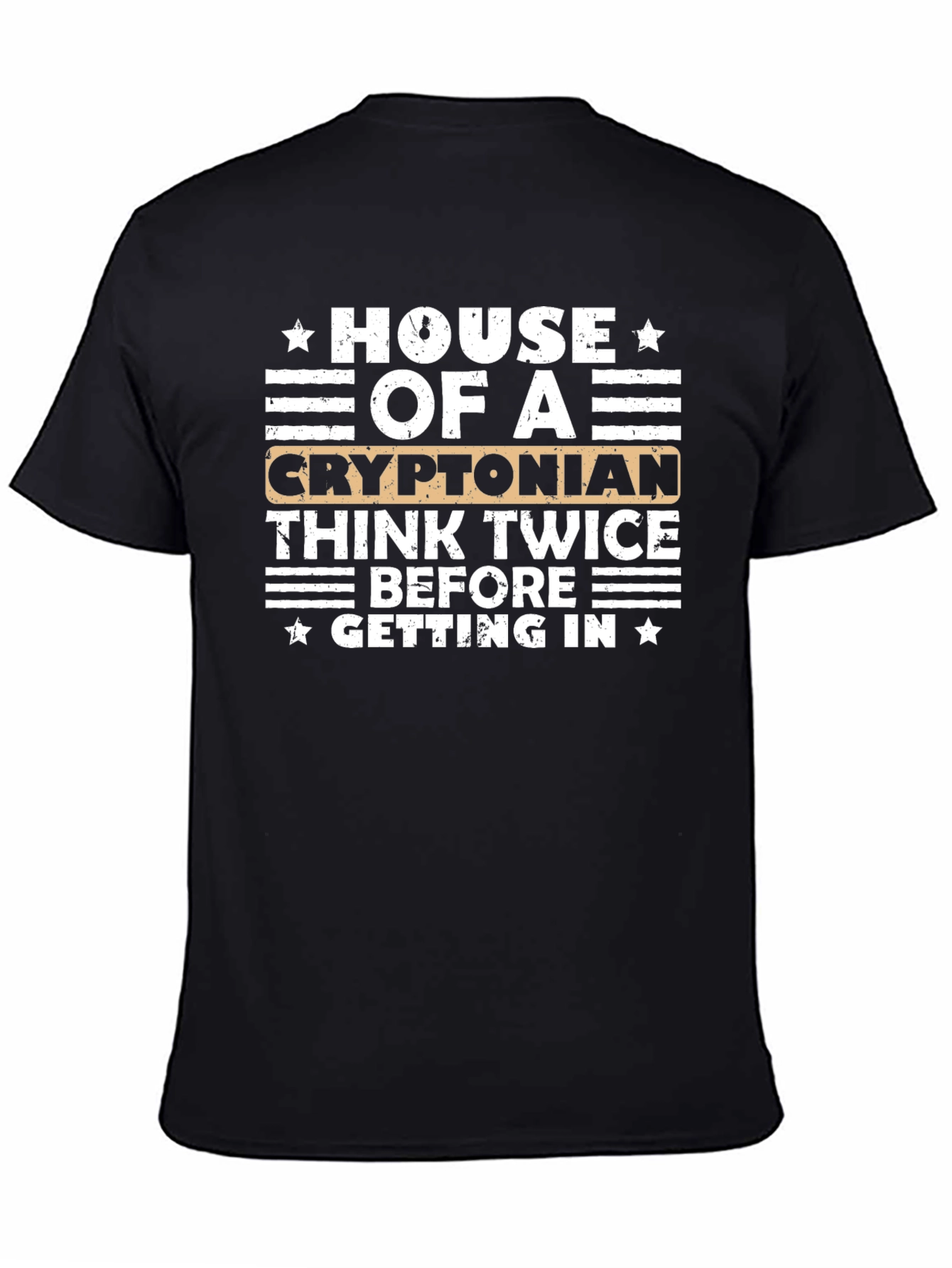 House of A Cryptonian Black Graphic T-Shirt