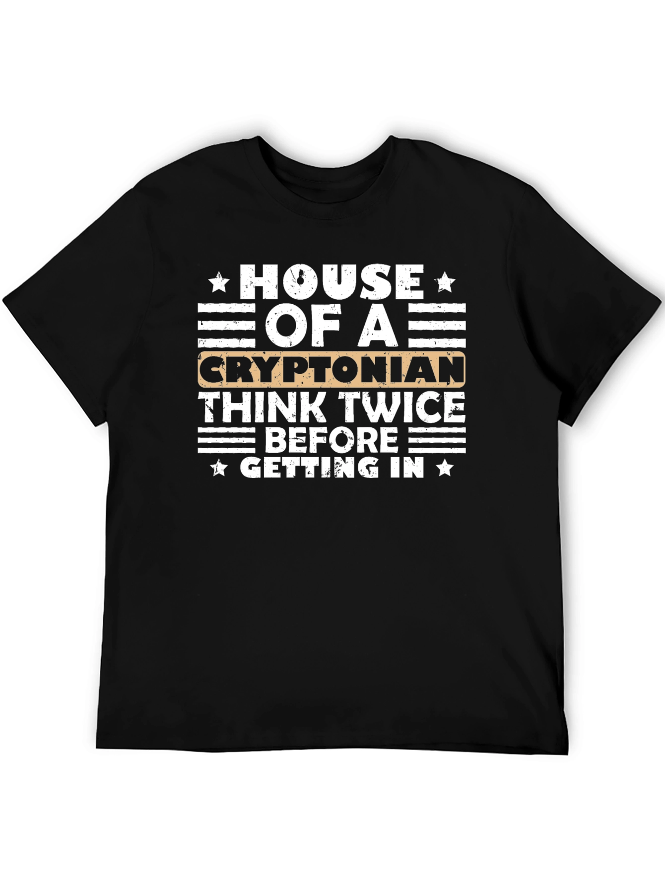 House of A Cryptonian Black Graphic T-Shirt