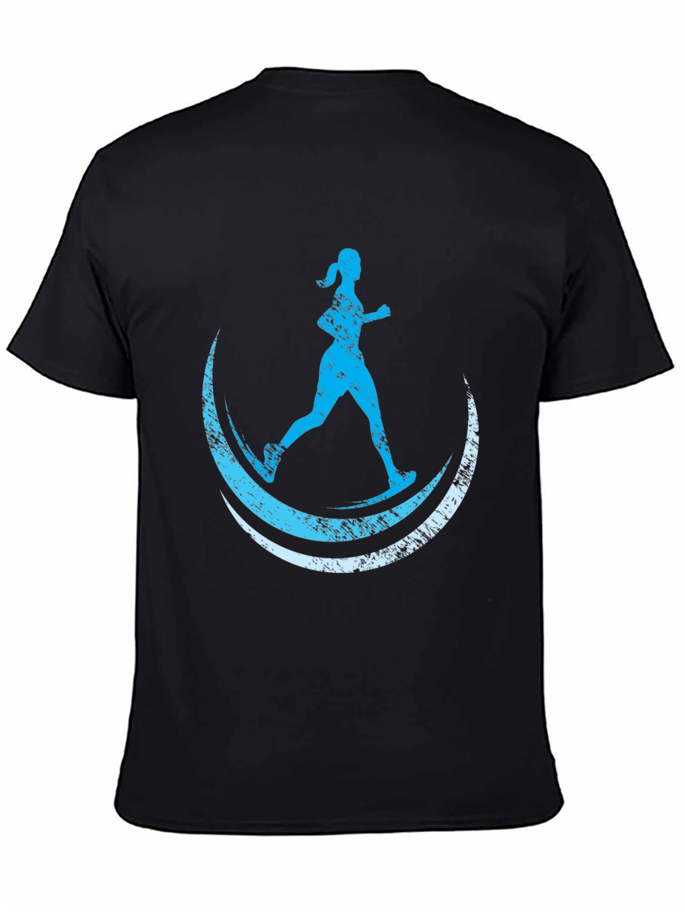 Runner Moon Graphic Tee - Black Casual T-Shirt