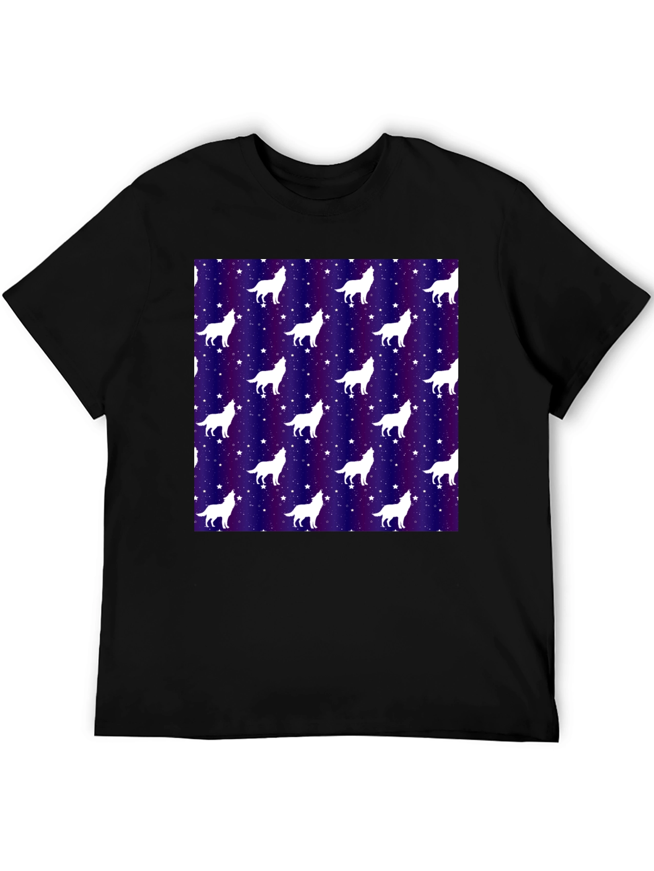 Wolf Starry Night Graphic Tee