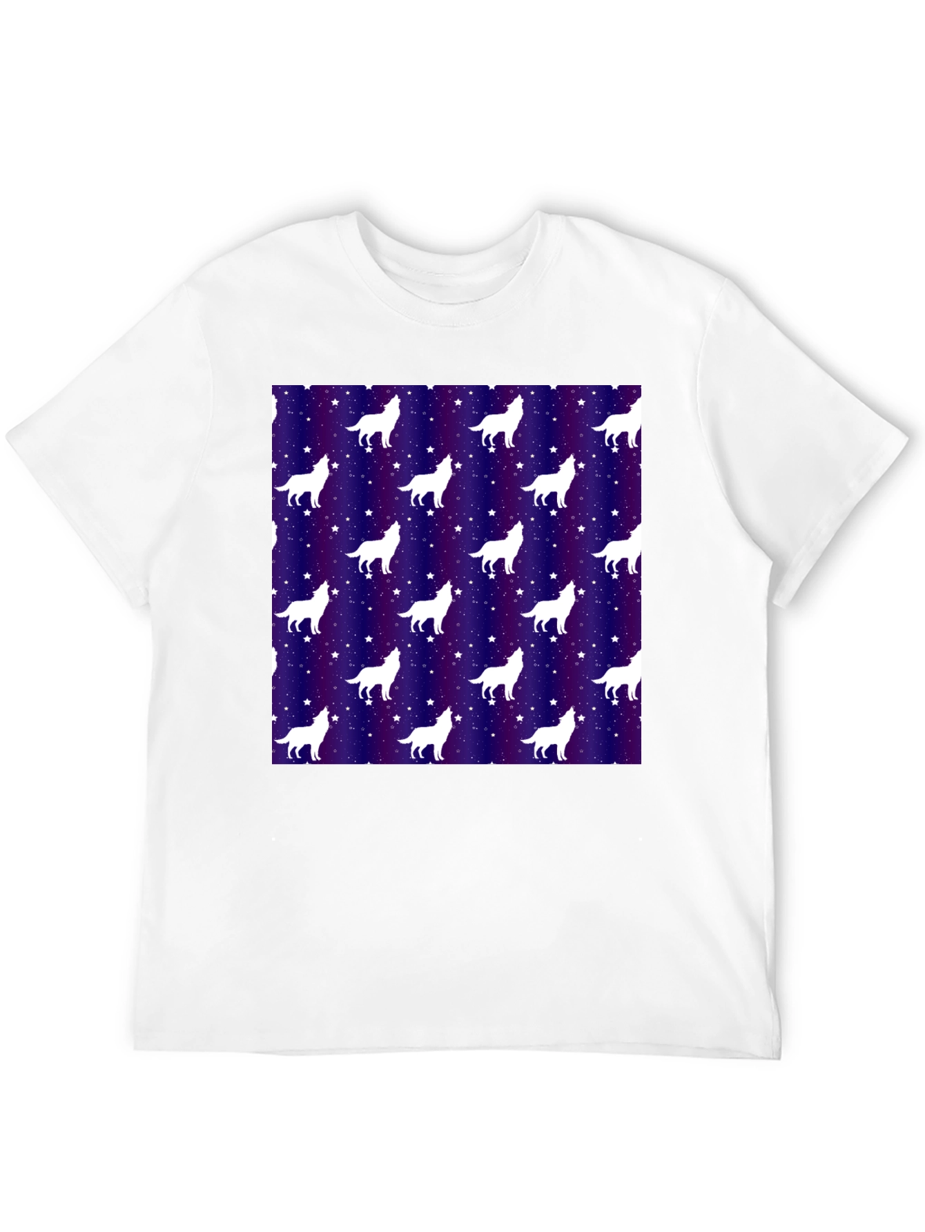 Wolf Starry Night Graphic Tee