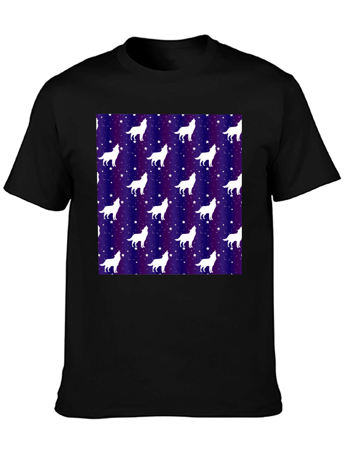 Wolf Starry Night Graphic Tee