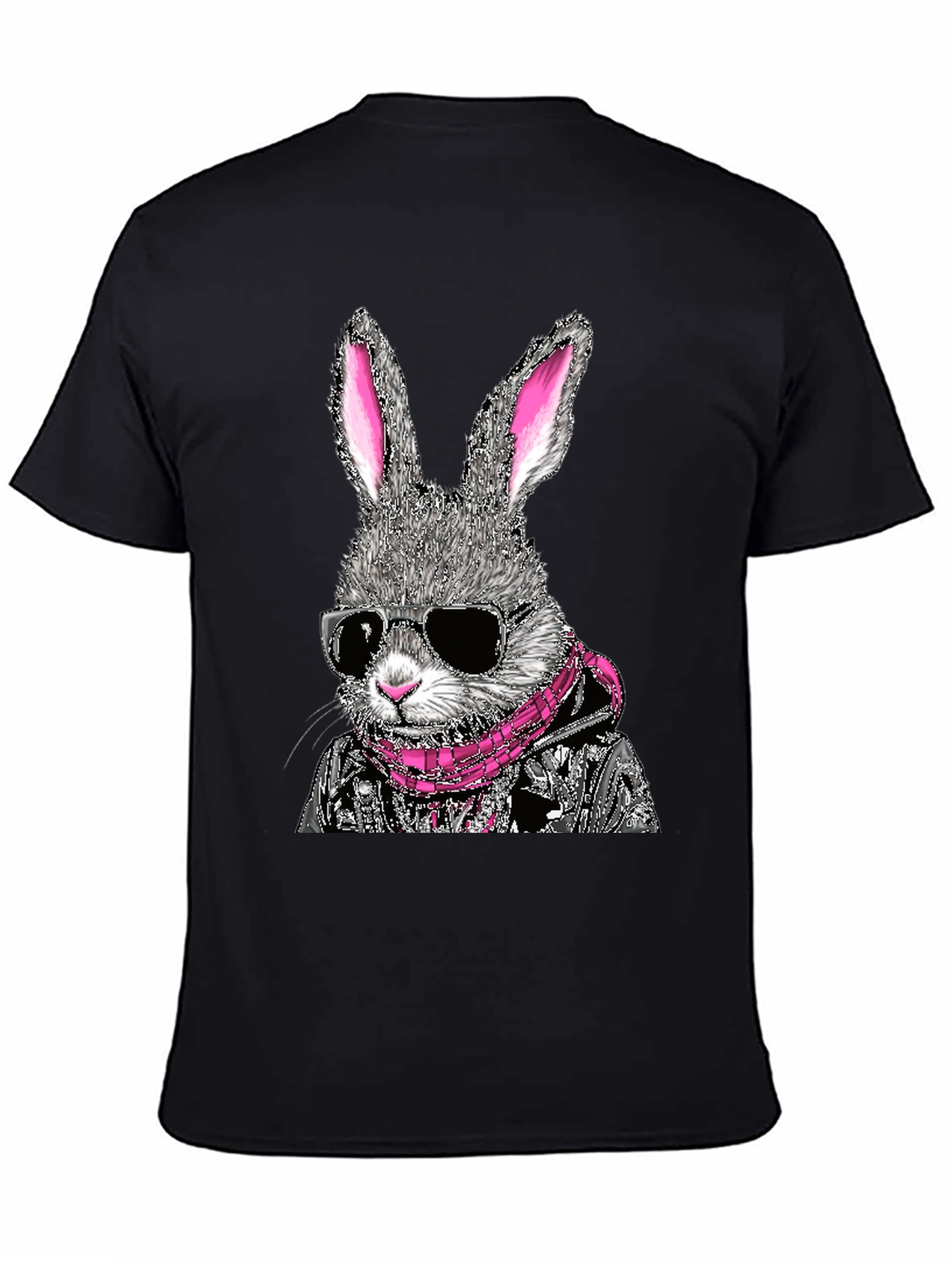 Cool Rabbit Graphic Tee - Black Cotton T-Shirt
