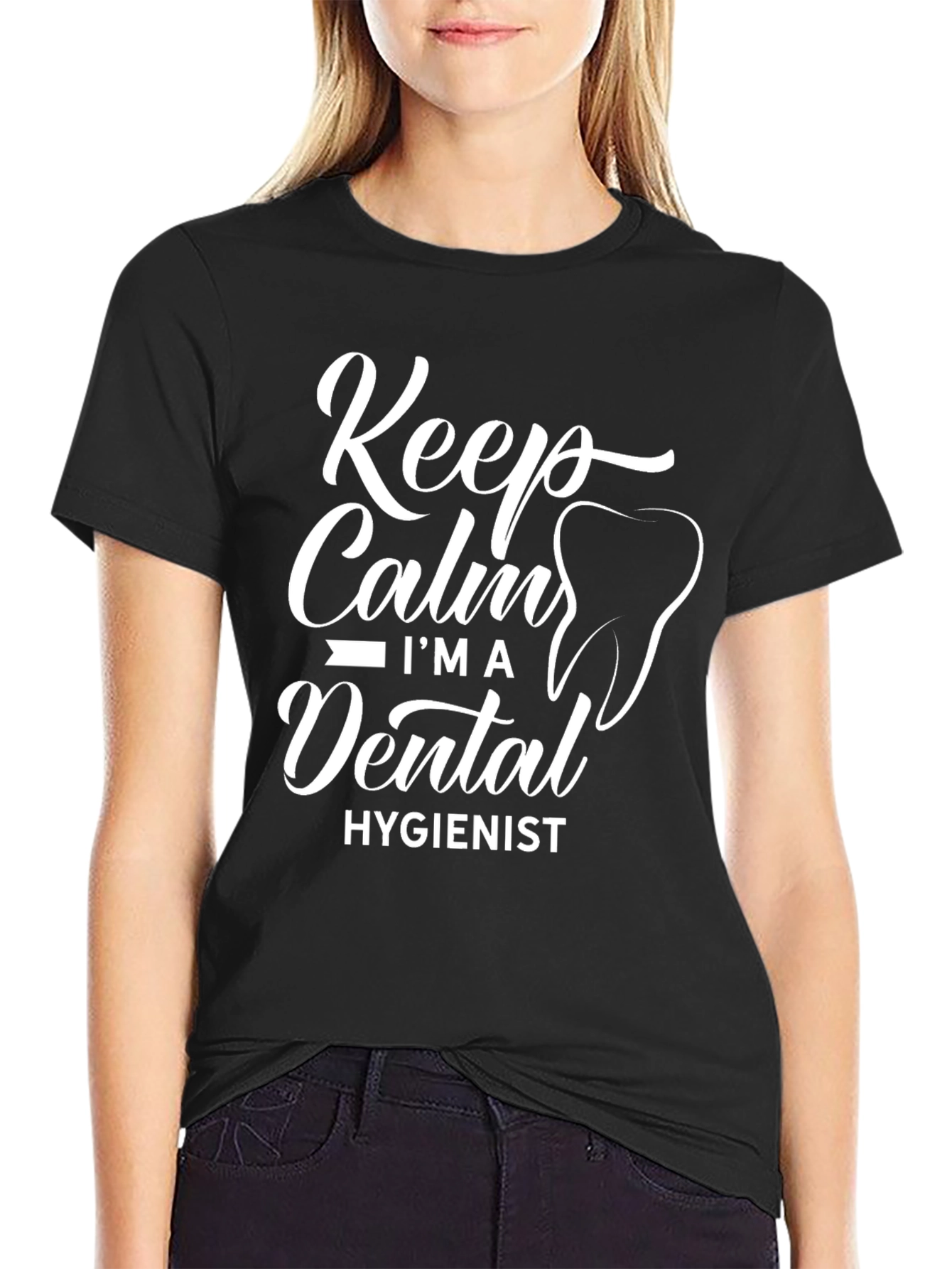Keep Calm Dental Hygienist T-Shirt Black