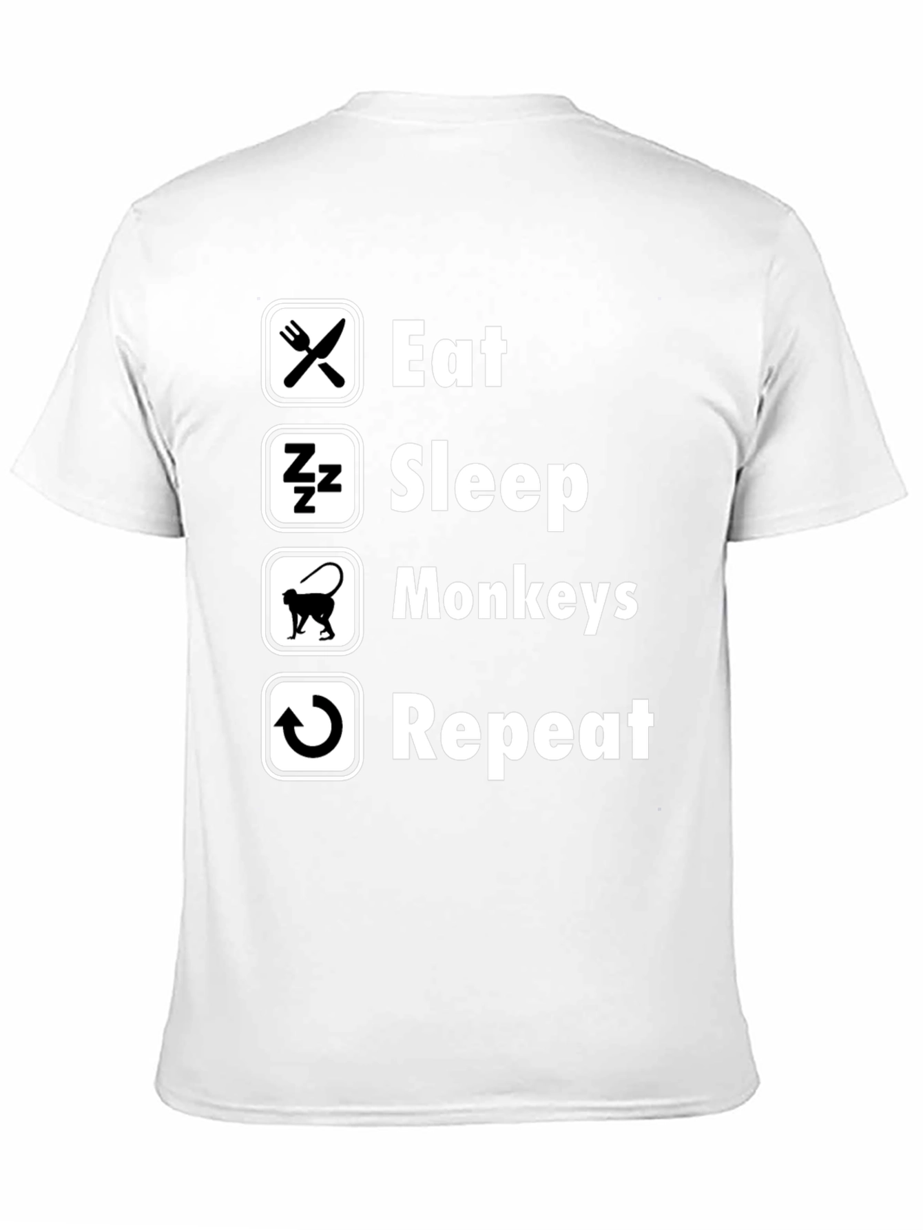 Eat Sleep Monkeys Repeat Black T-Shirt