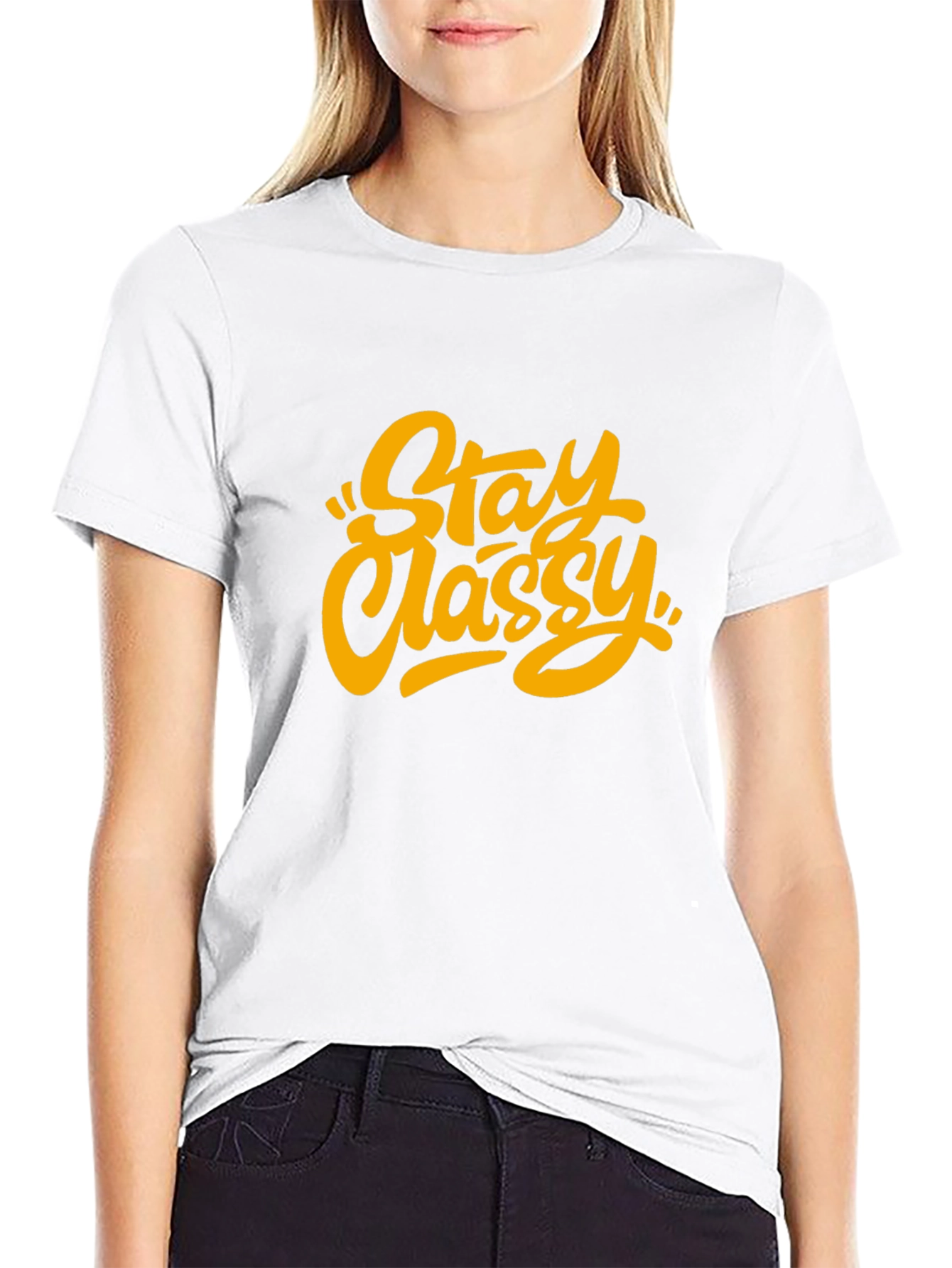 Stay Classy Graphic Tee - Trendy Unisex Black T-Shirt