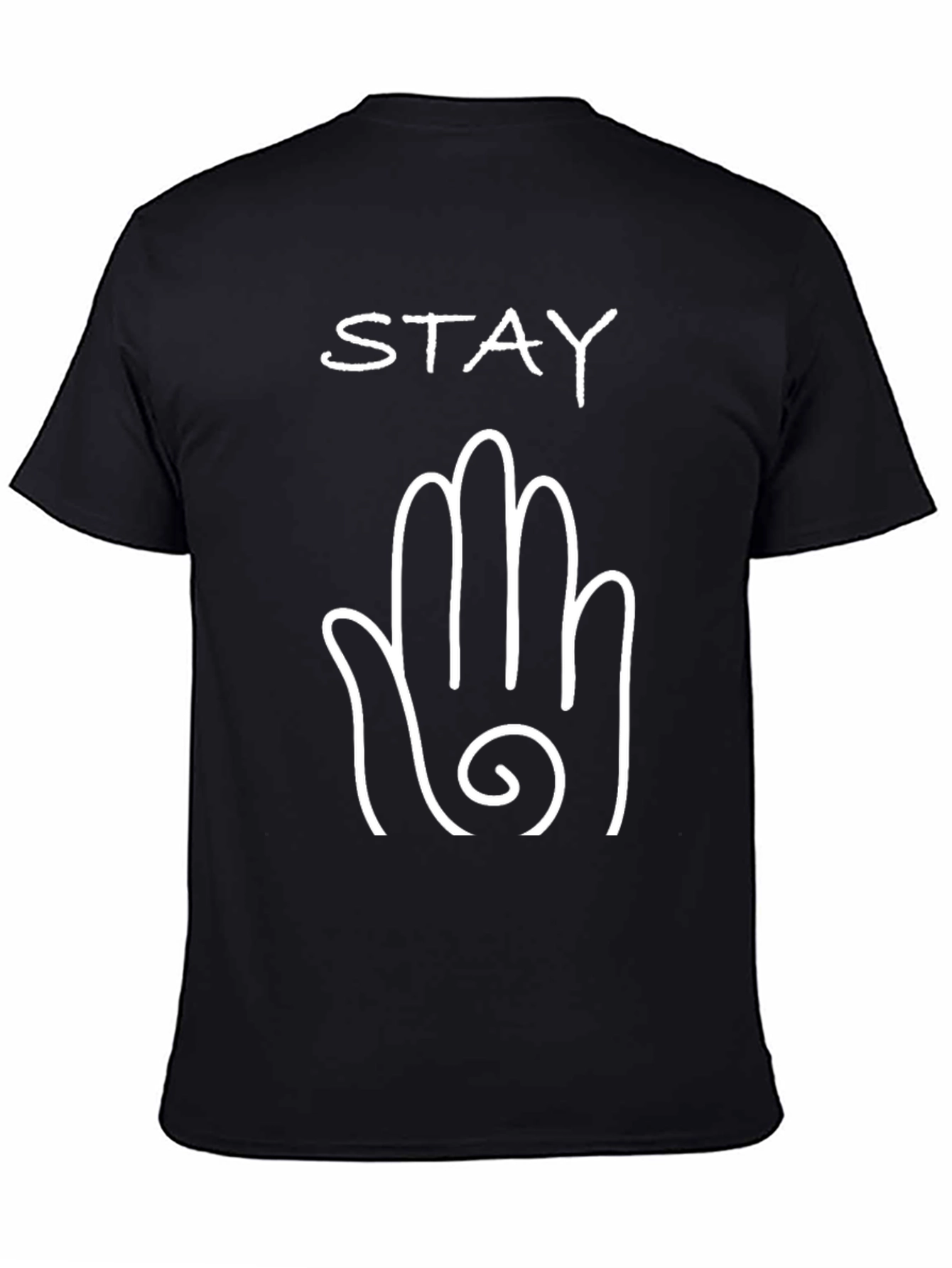 Stay Hand Graphic Tee - Black Cotton T-Shirt
