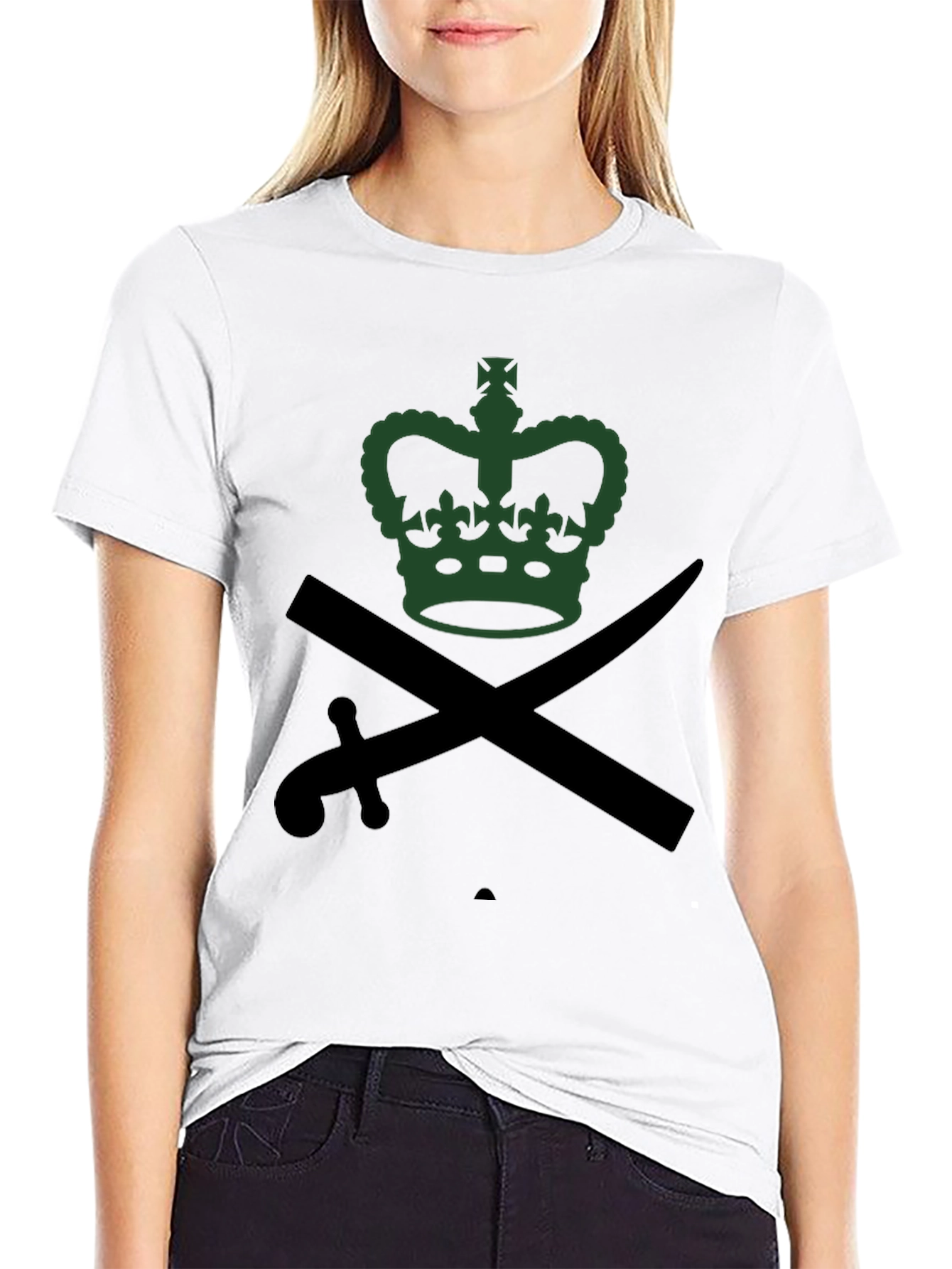Crown & Crossed Swords Graphic Tee - Black