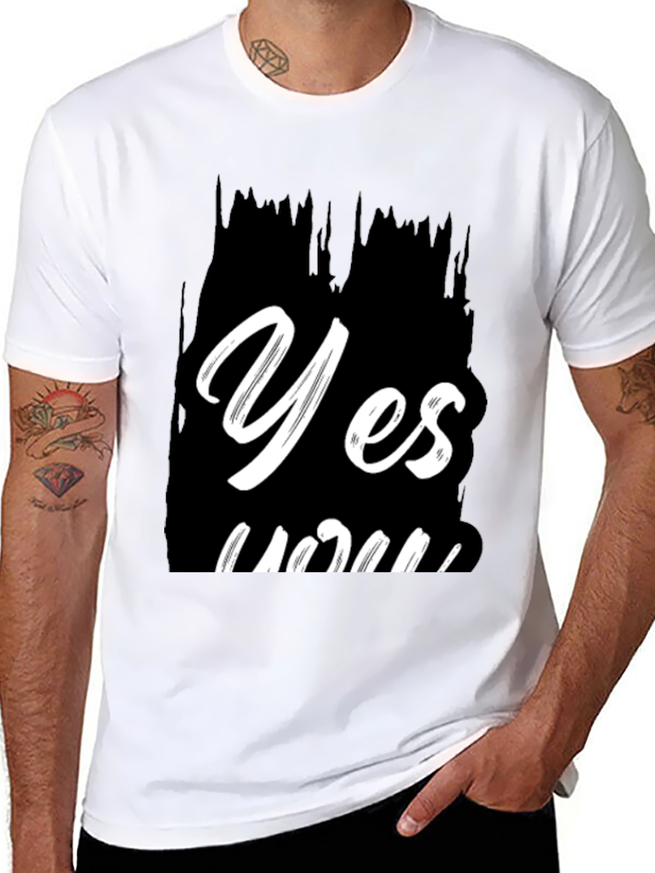 Yes You Black Graphic Tee
