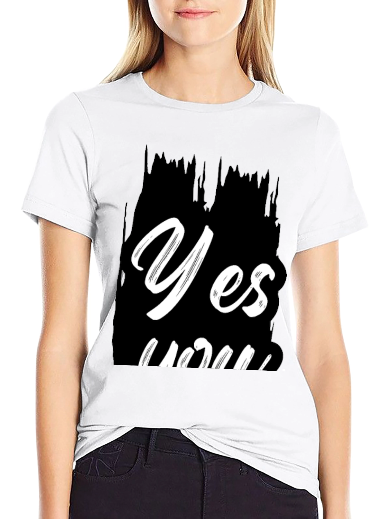 Yes You Black Graphic Tee
