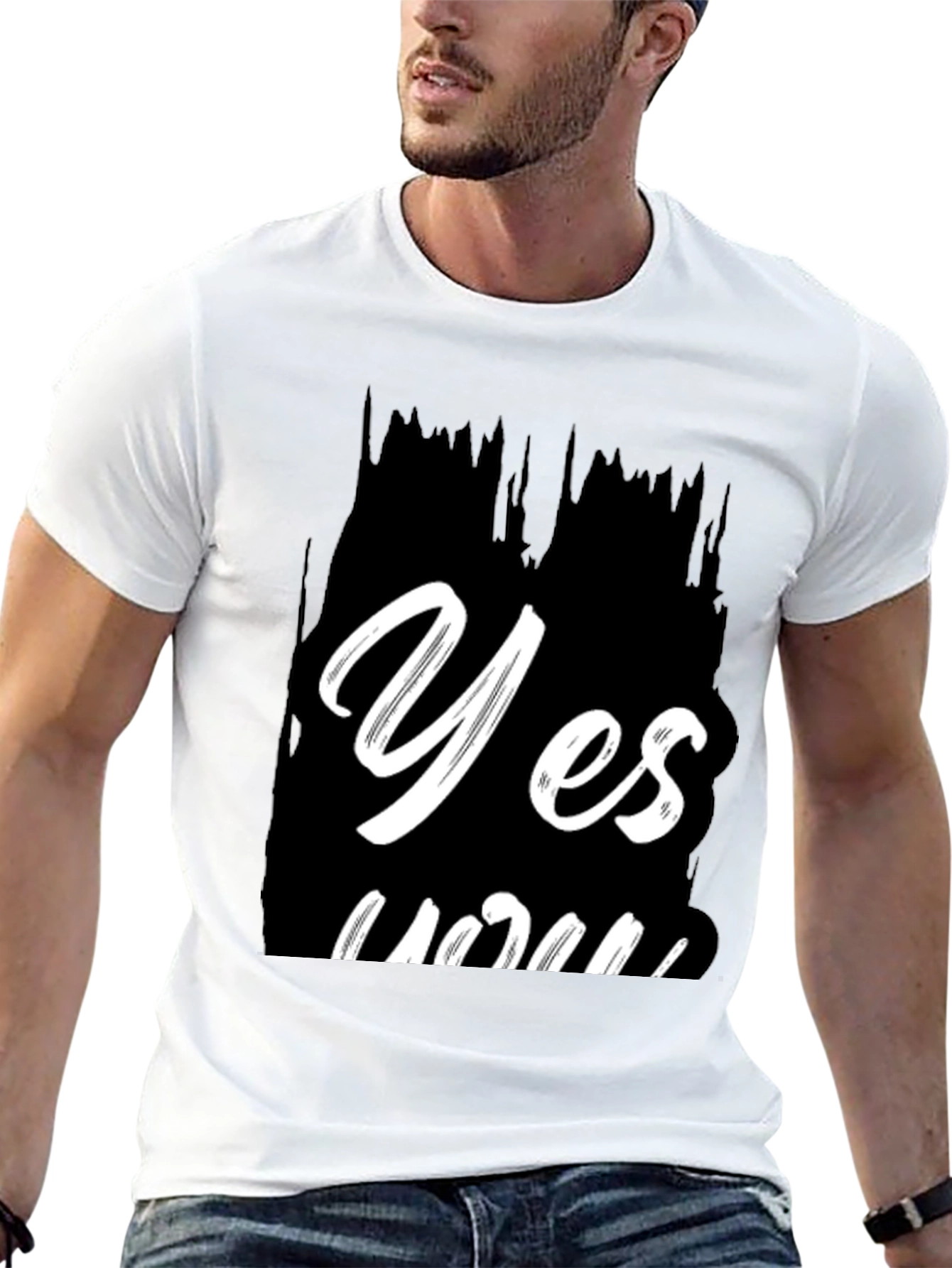 Yes You Black Graphic Tee