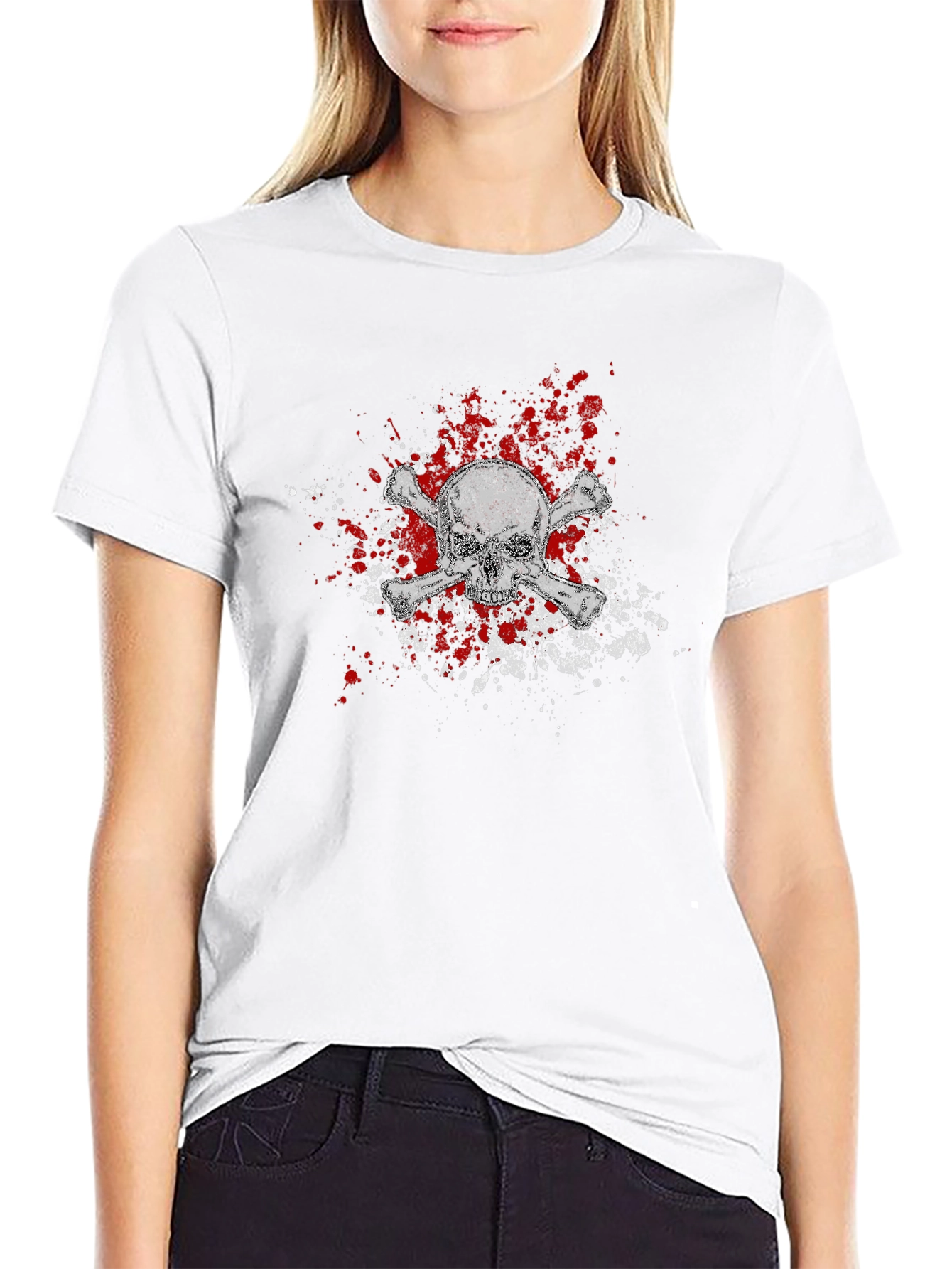 Skull & Crossbones Graphic Tee - Black