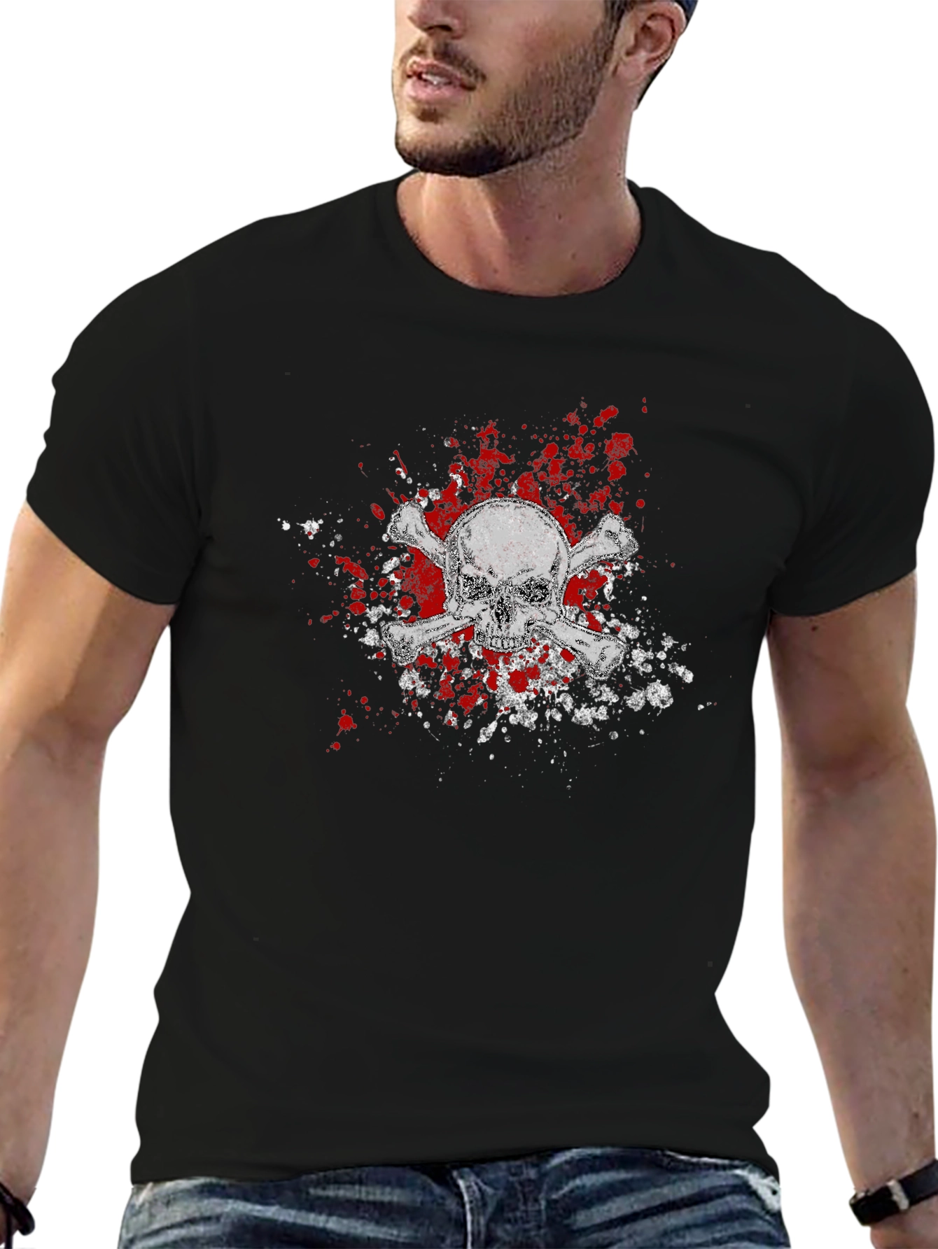 Skull & Crossbones Graphic Tee - Black