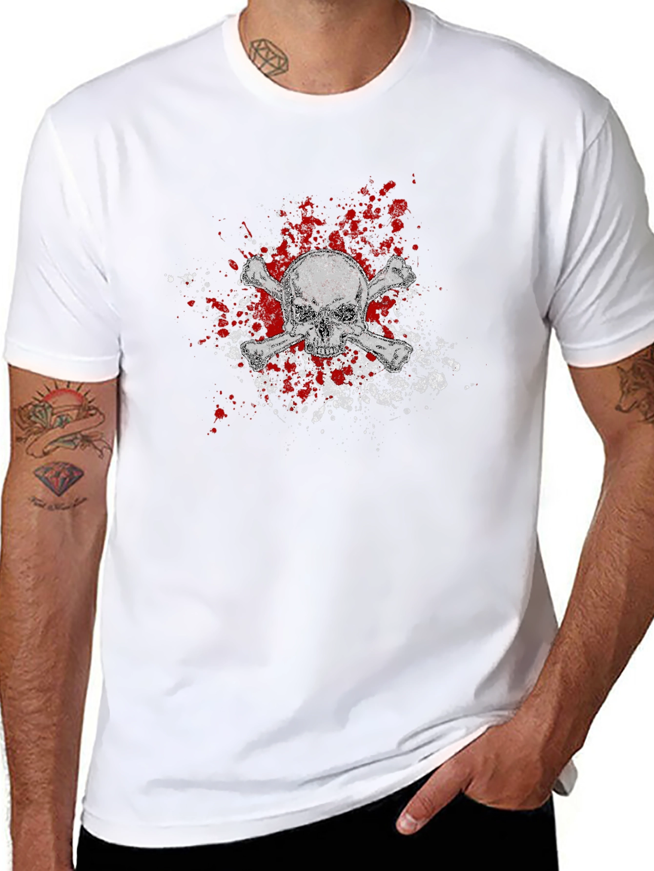 Skull & Crossbones Graphic Tee - Black