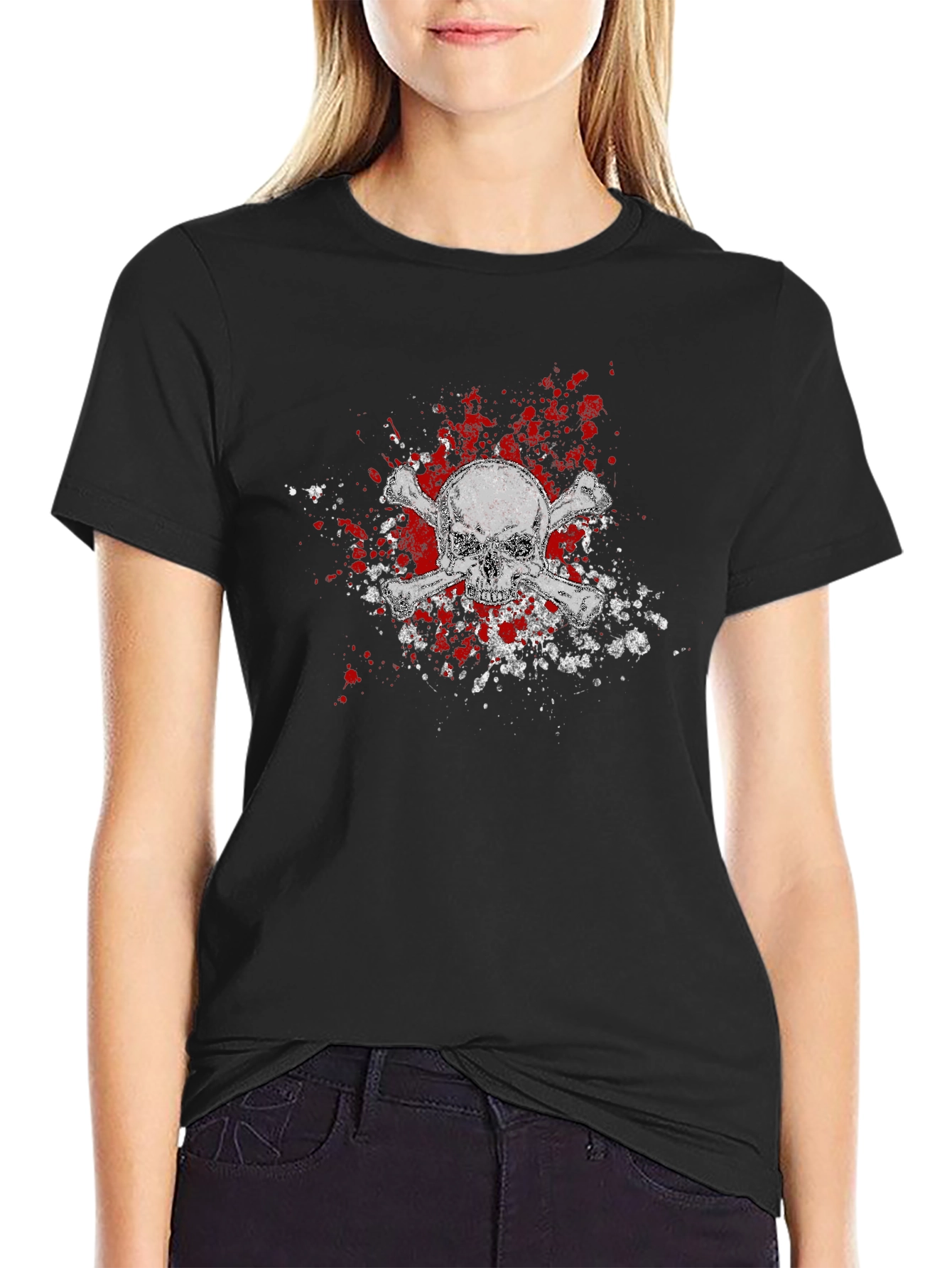 Skull & Crossbones Graphic Tee - Black