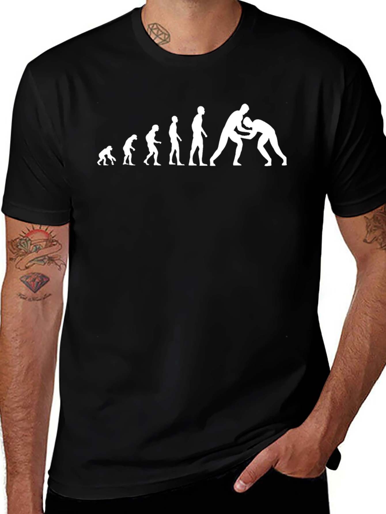 Evolution of Wrestling Black T-Shirt