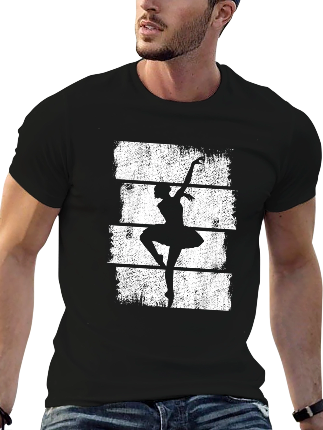 Ballet Dancer Graphic Tee - Black Cotton T-Shirt