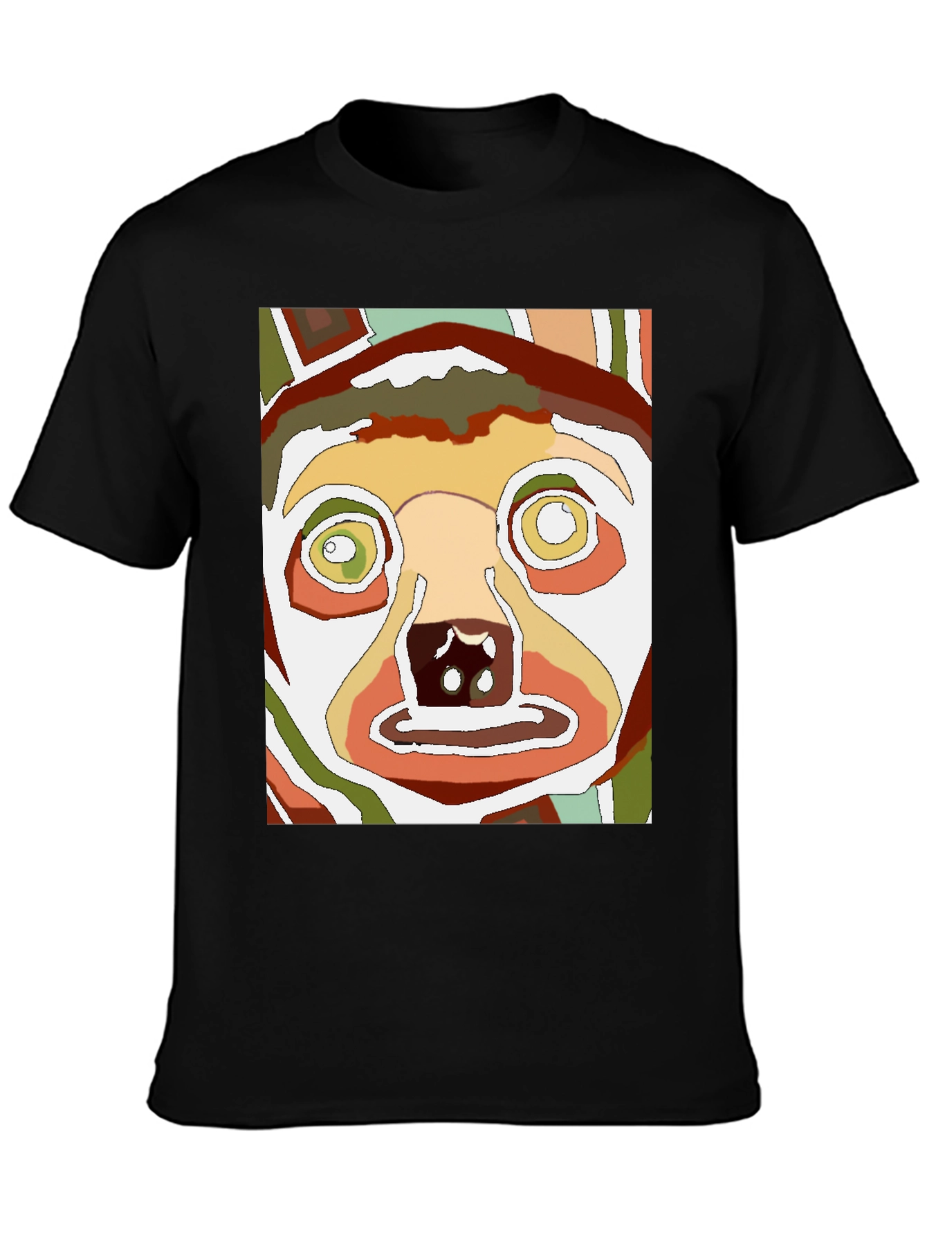 Abstract Dog Face Graphic Tee - Unique Style