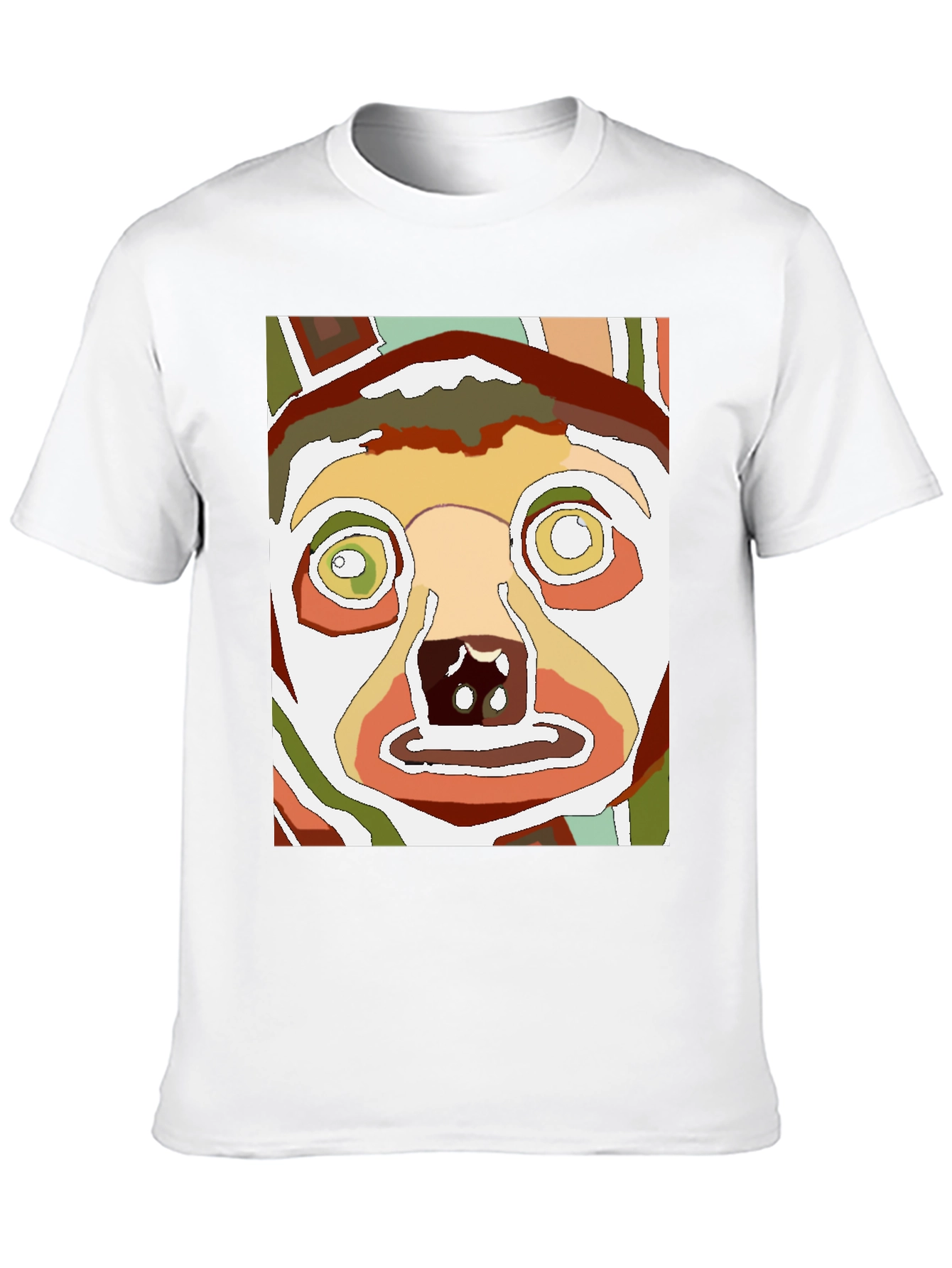 Abstract Dog Face Graphic Tee - Unique Style