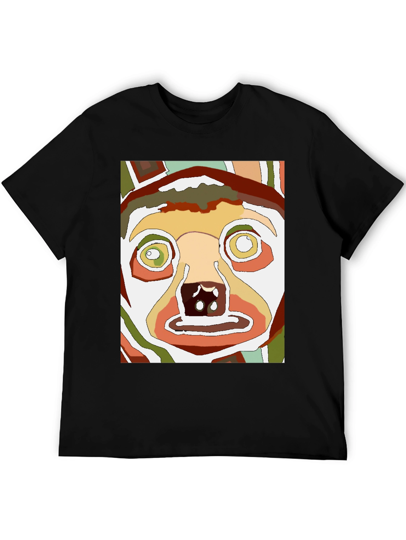 Abstract Dog Face Graphic Tee - Unique Style