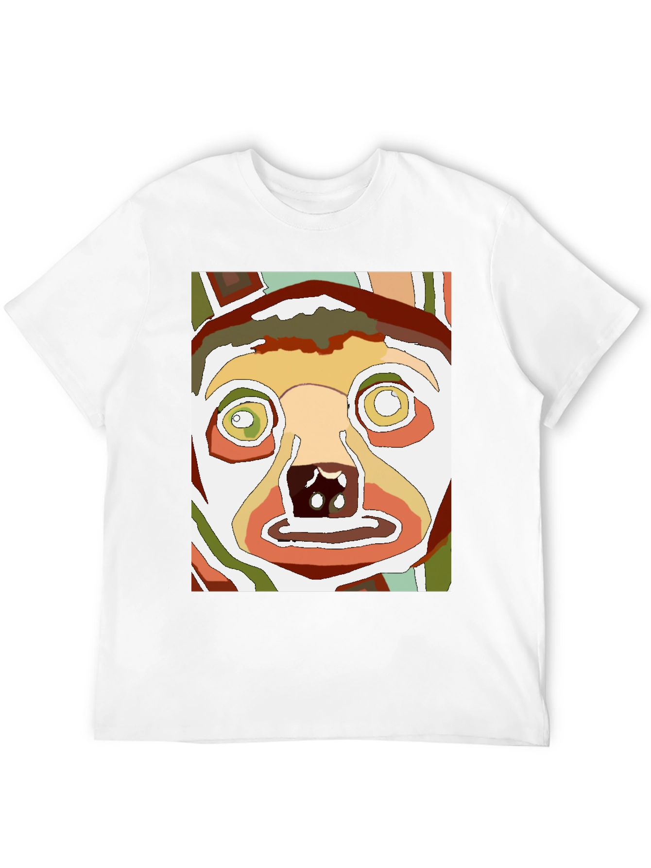 Abstract Dog Face Graphic Tee - Unique Style