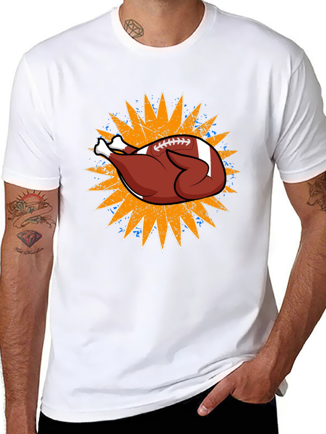 Thanksgiving Football Turkey Graphic Tee
