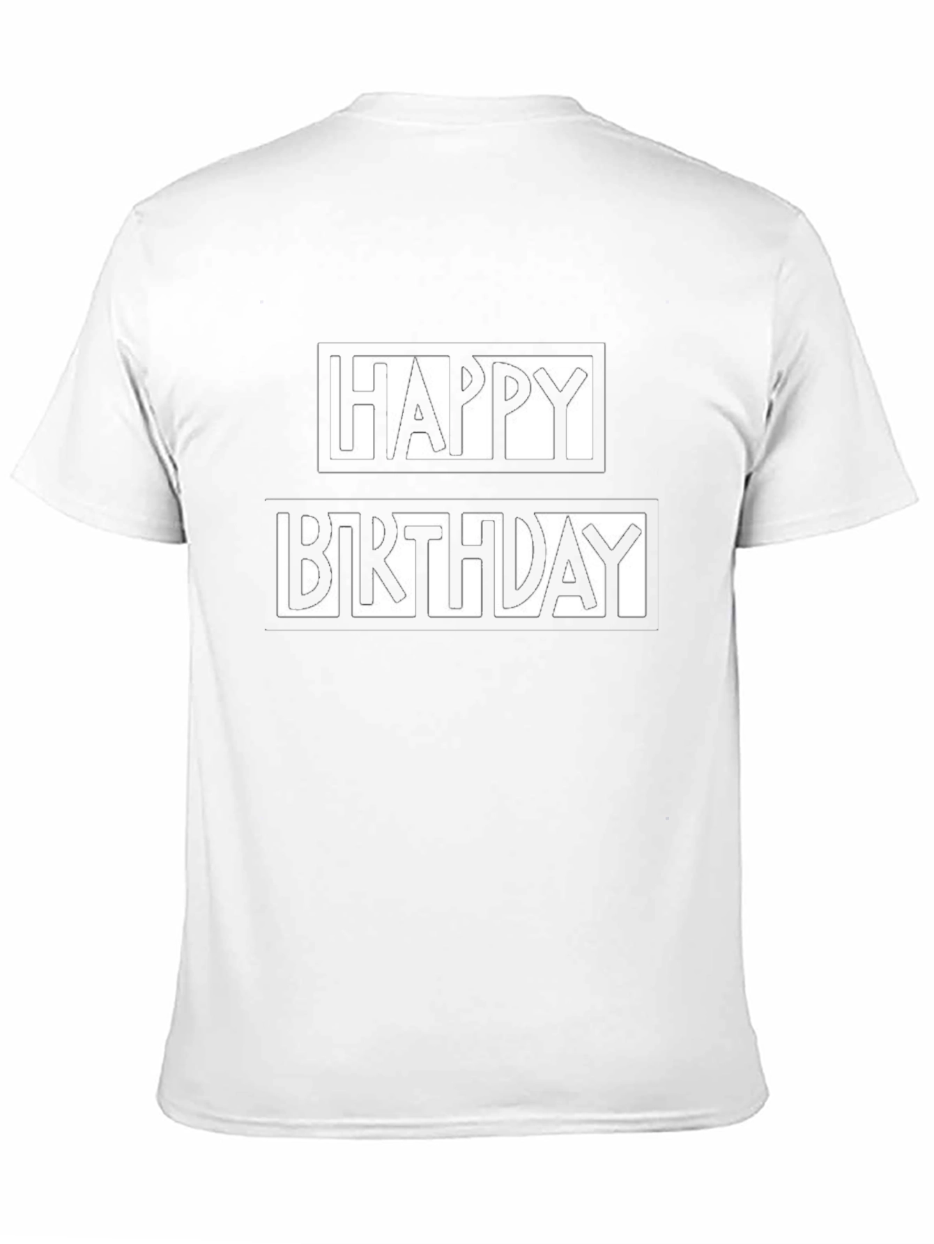 Happy Birthday Graphic Tee - Black Cotton