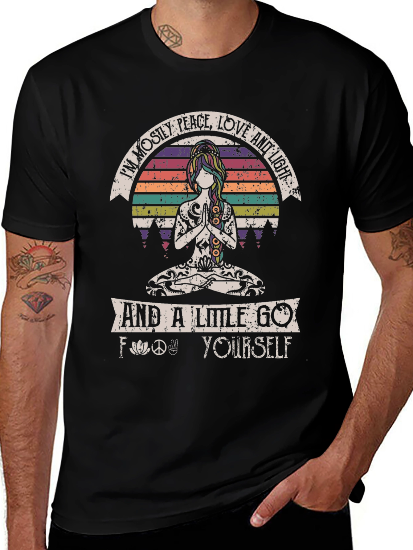 Peace Love and Light T-Shirt Yoga Graphic Tee Unisex