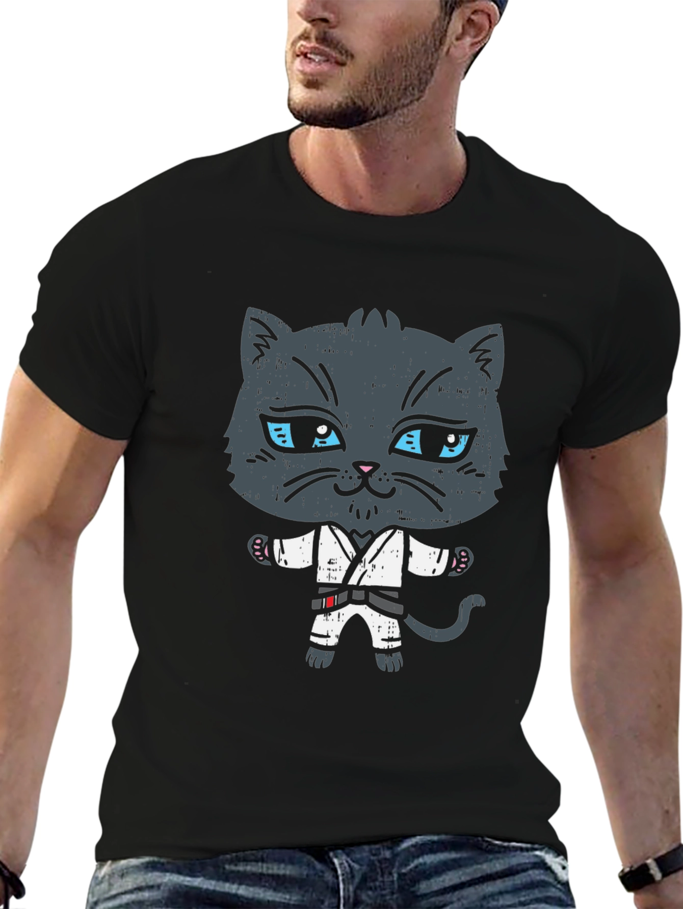 Karate Cat T-Shirt - Martial Arts Kitten Tee