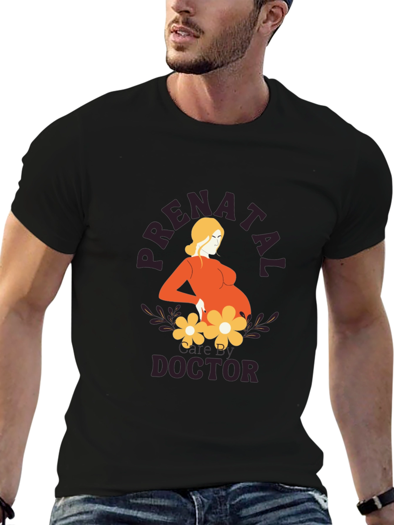 Prenatal Doctor Graphic Tee - Black Unisex T-Shirt