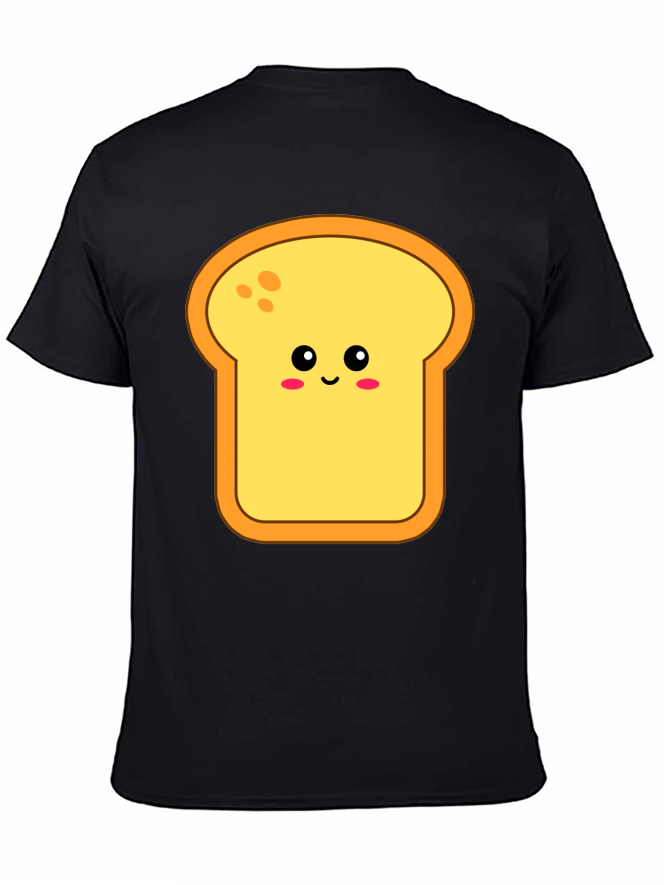 Cute Toast Graphic Tee - Black Cotton Shirt