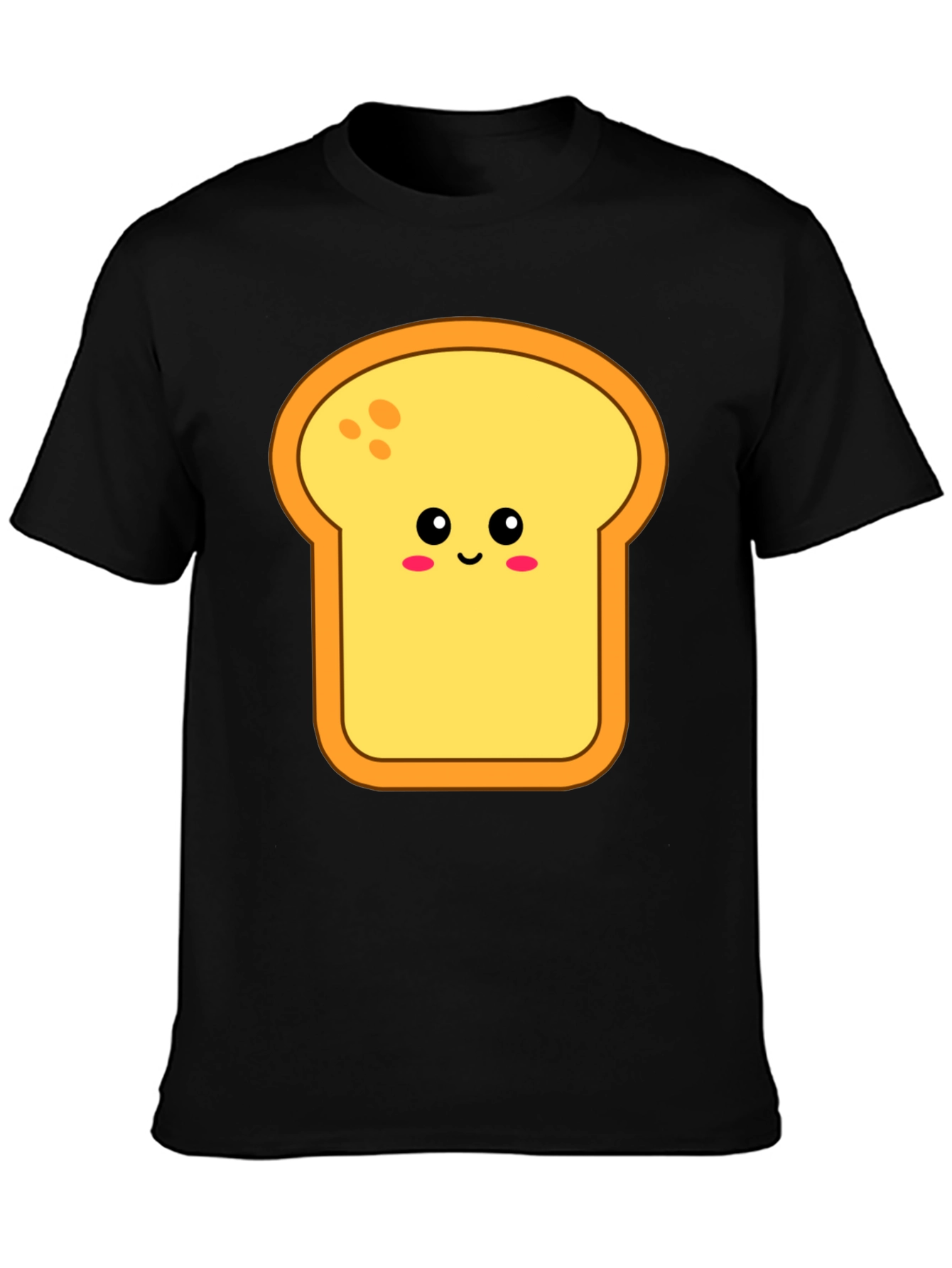 Cute Toast Graphic Tee - Black Cotton Shirt