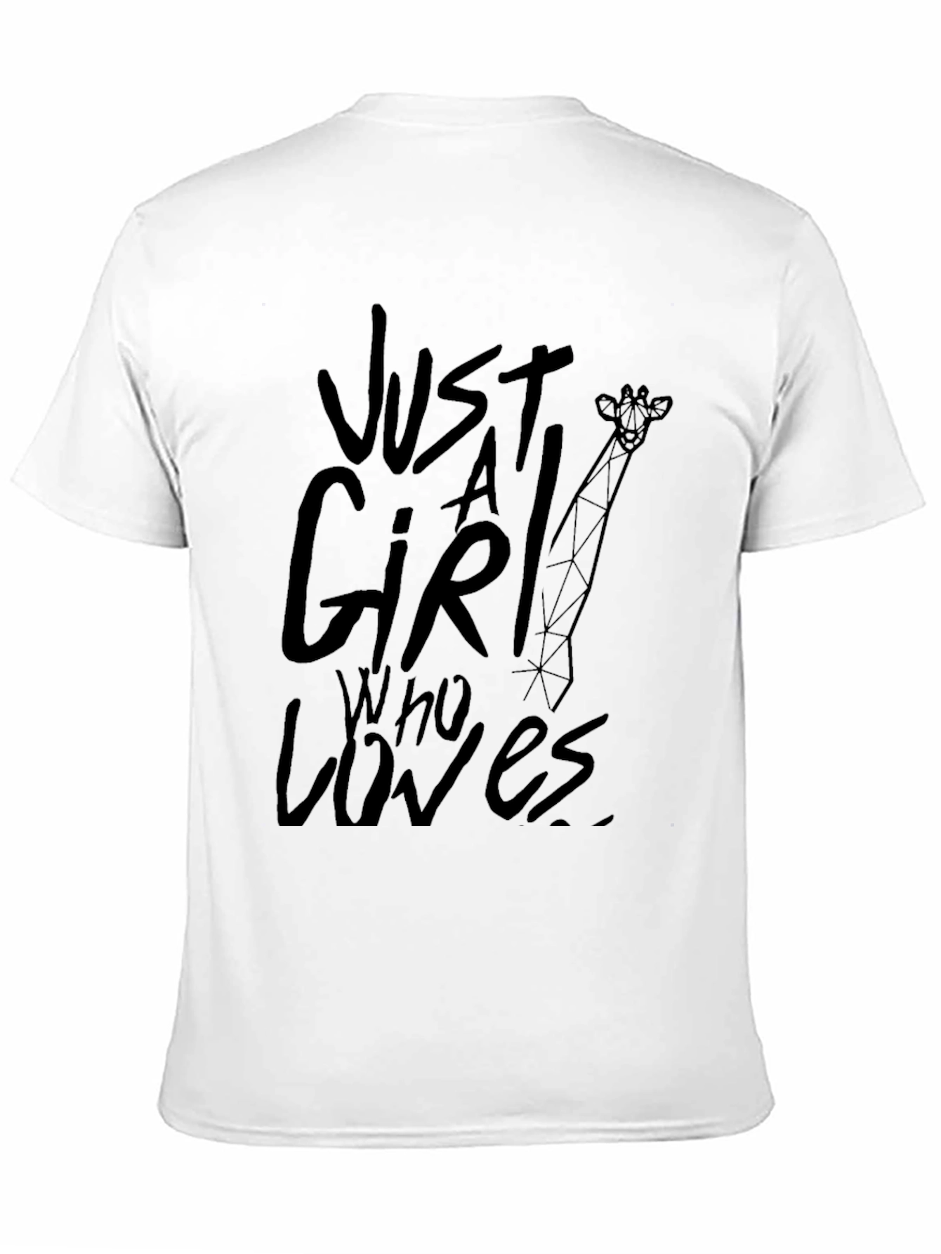 Just A Girl Who Loves Giraffes Black T-Shirt