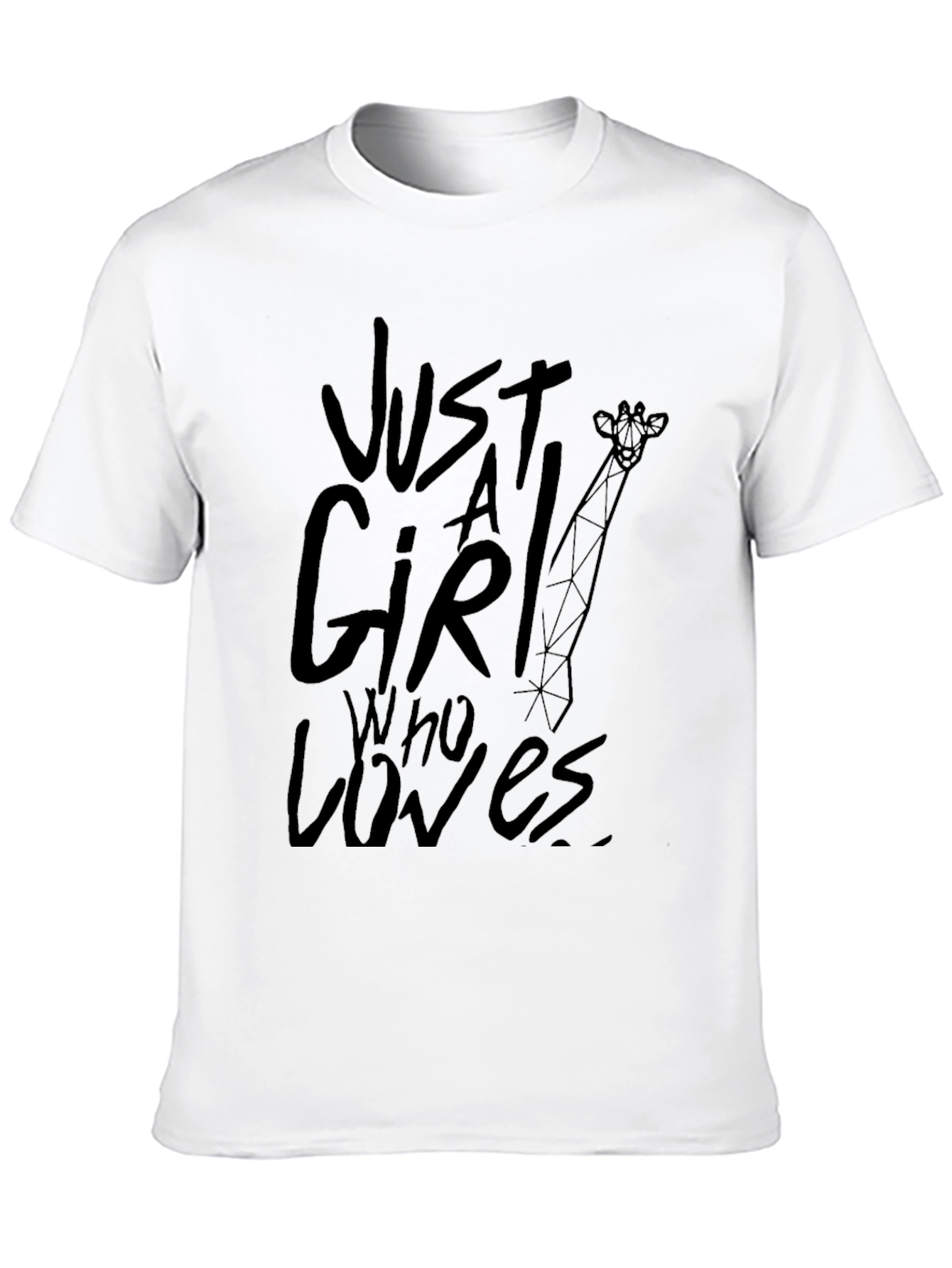 Just A Girl Who Loves Giraffes Black T-Shirt