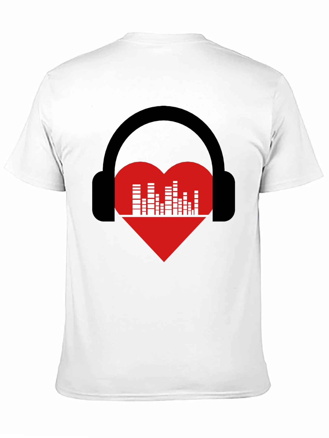 Music Lover T-Shirt - Heart Headphones Graphic Tee