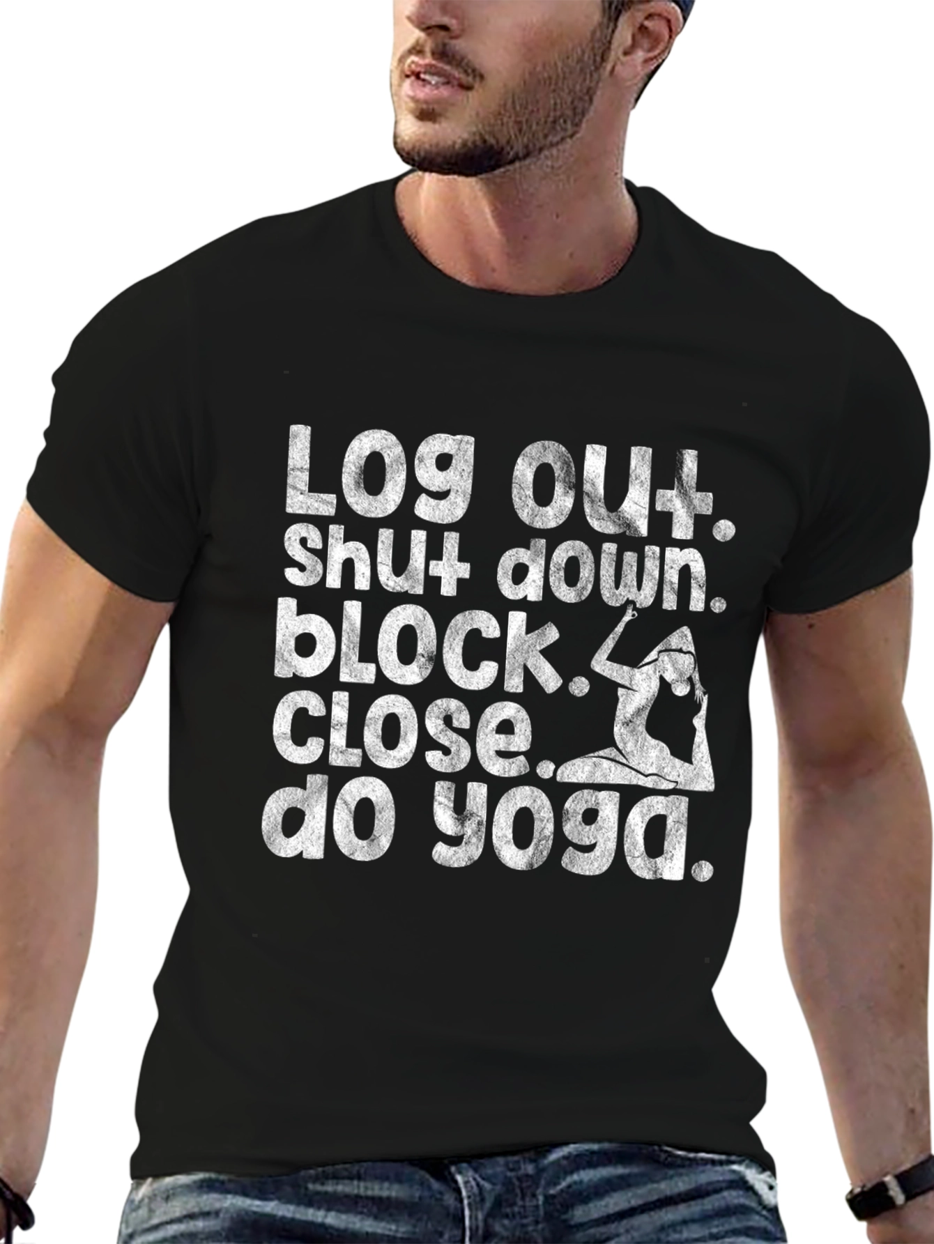 Yoga Time Black Graphic Tee