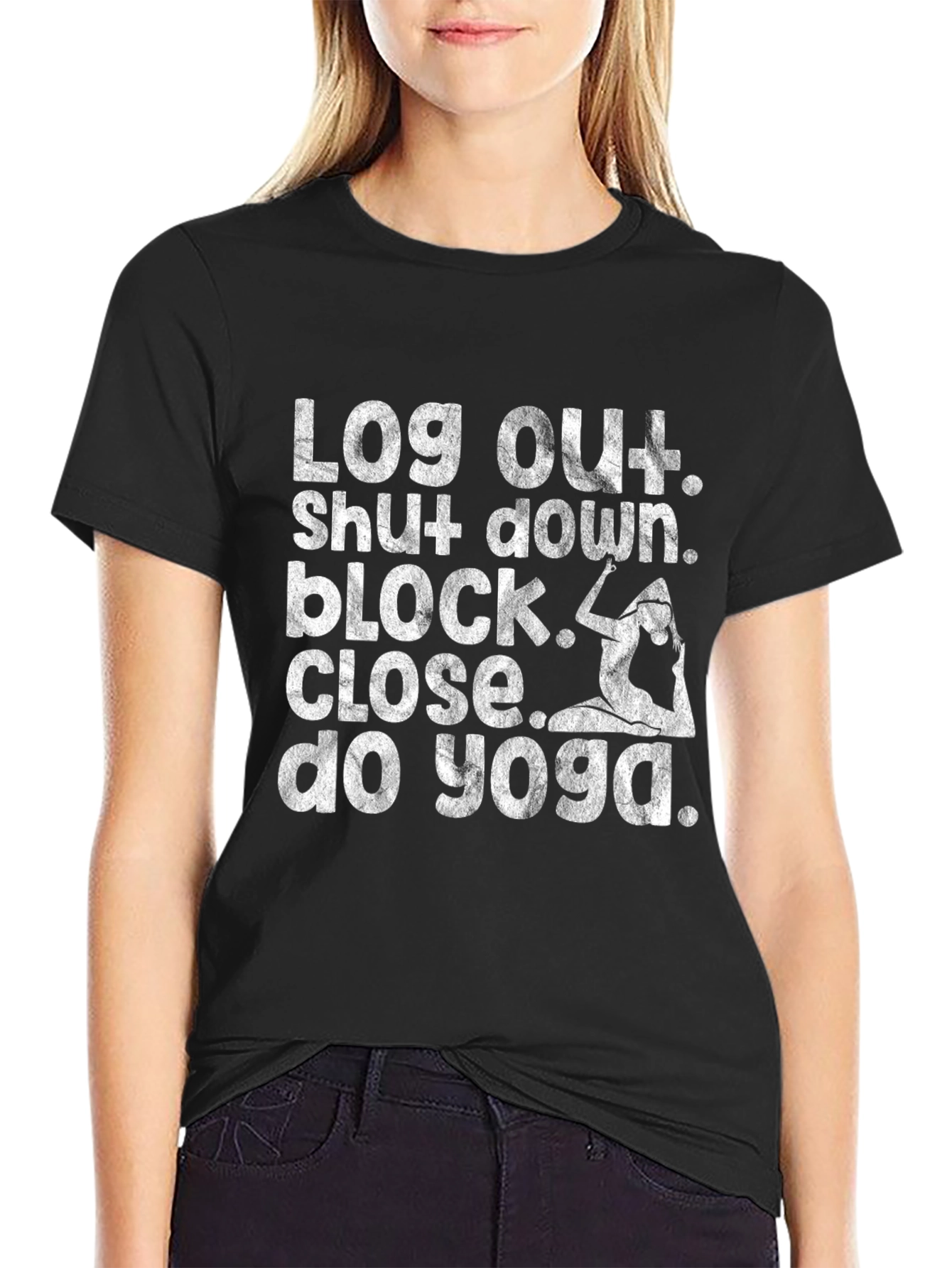 Yoga Time Black Graphic Tee