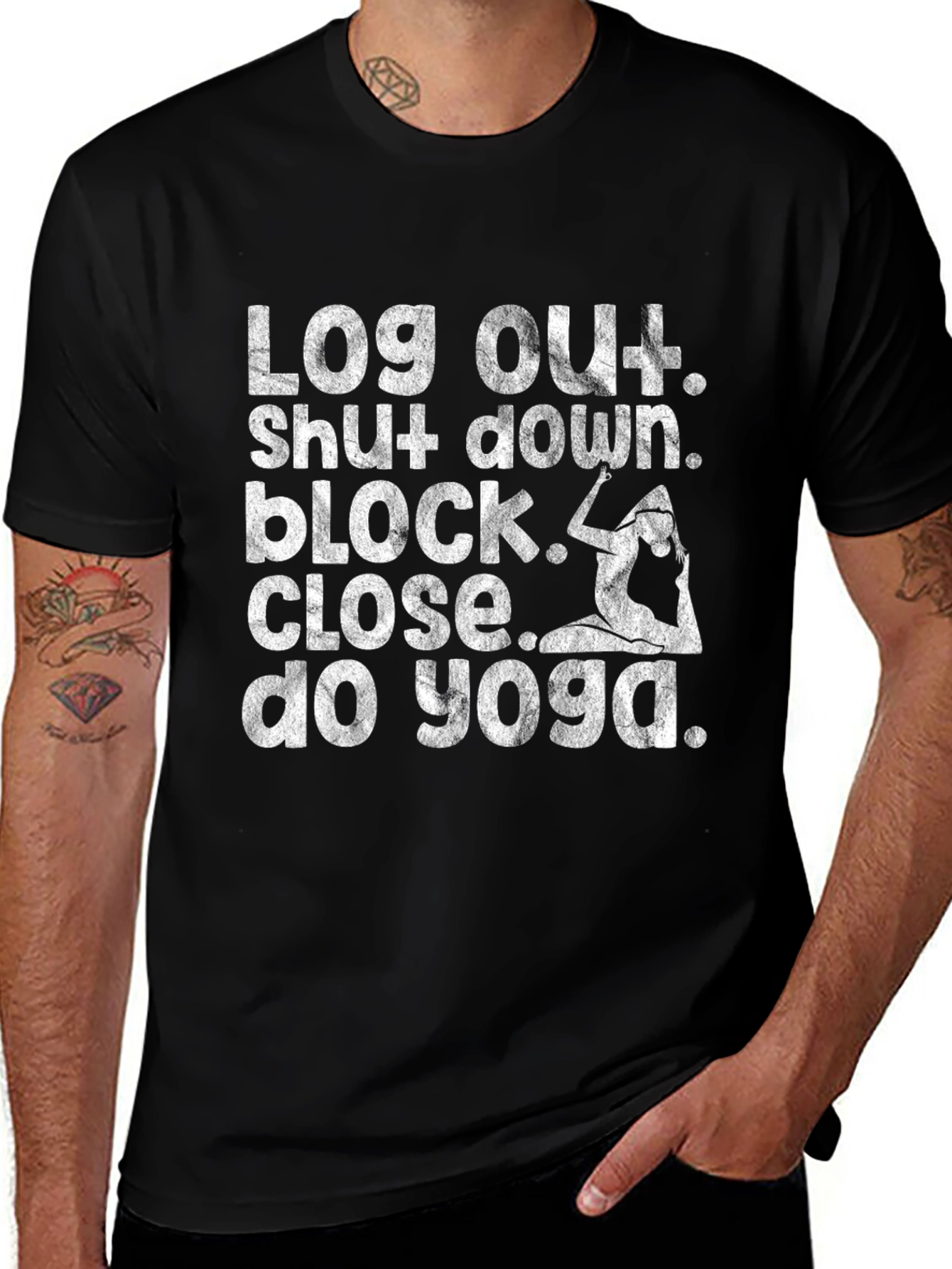 Yoga Time Black Graphic Tee