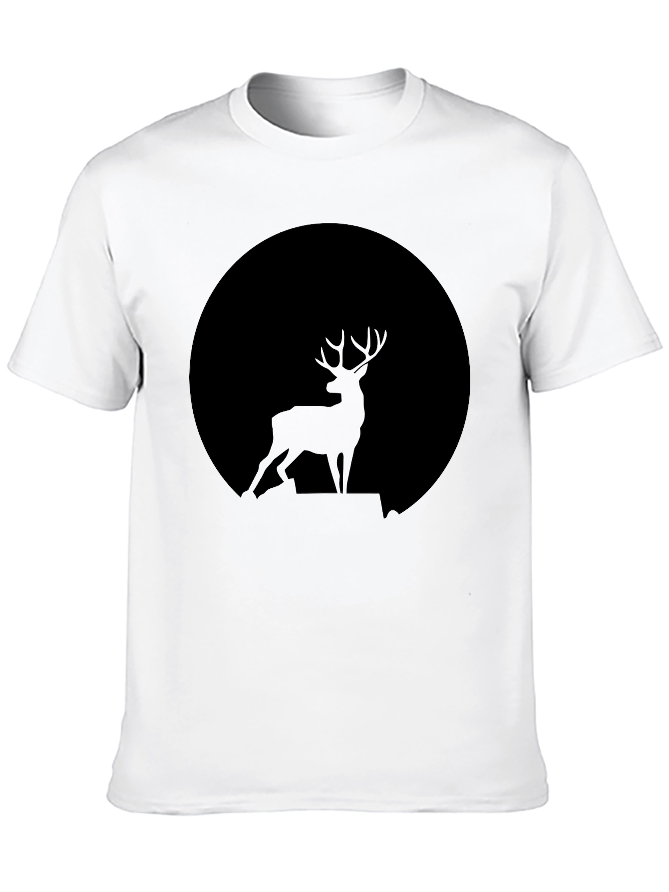 Deer Silhouette Black T-Shirt - Nature Inspired Tee