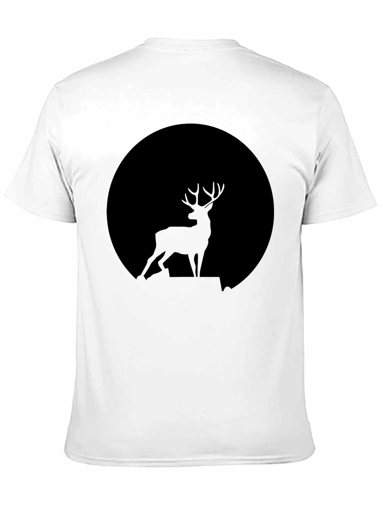 Deer Silhouette Black T-Shirt - Nature Inspired Tee