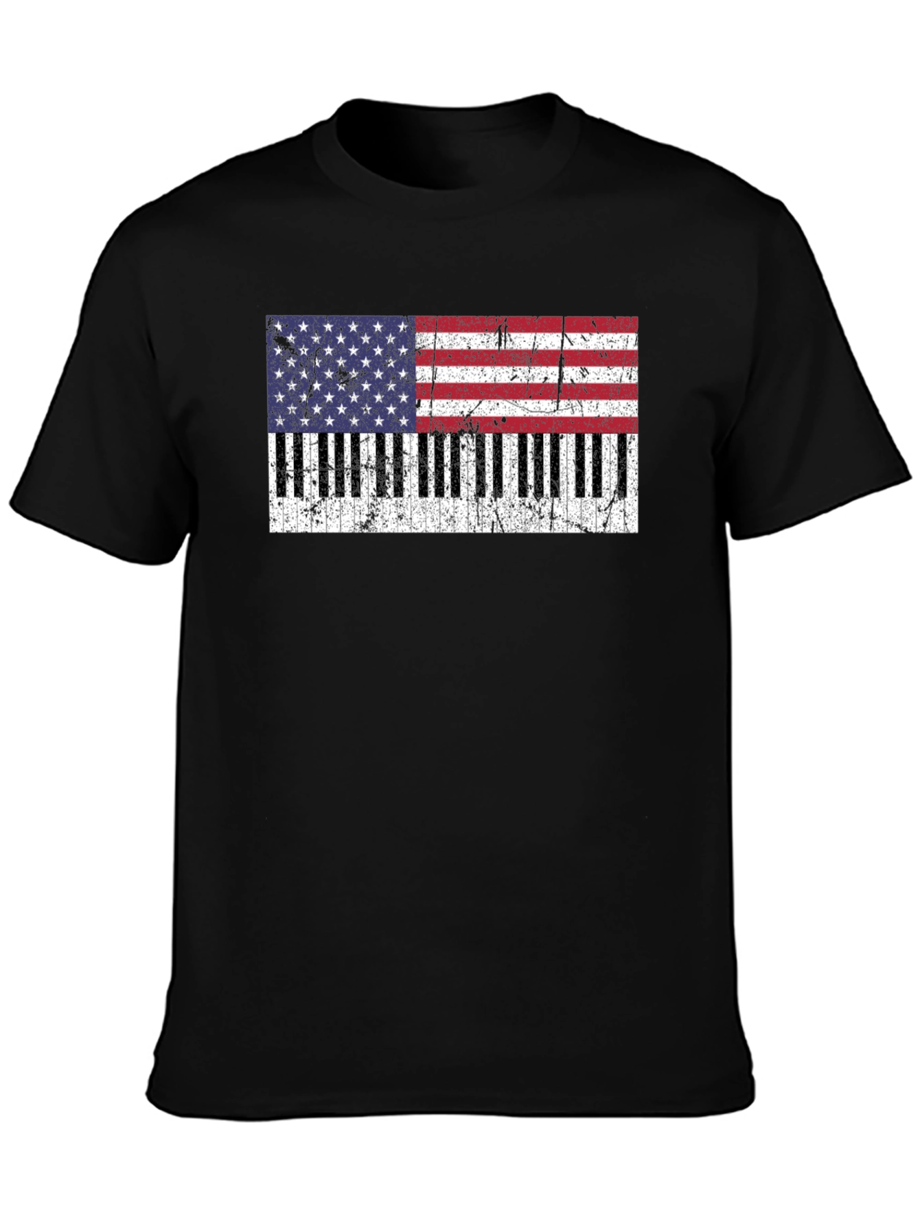 Patriotic Piano Keys USA Flag T-Shirt
