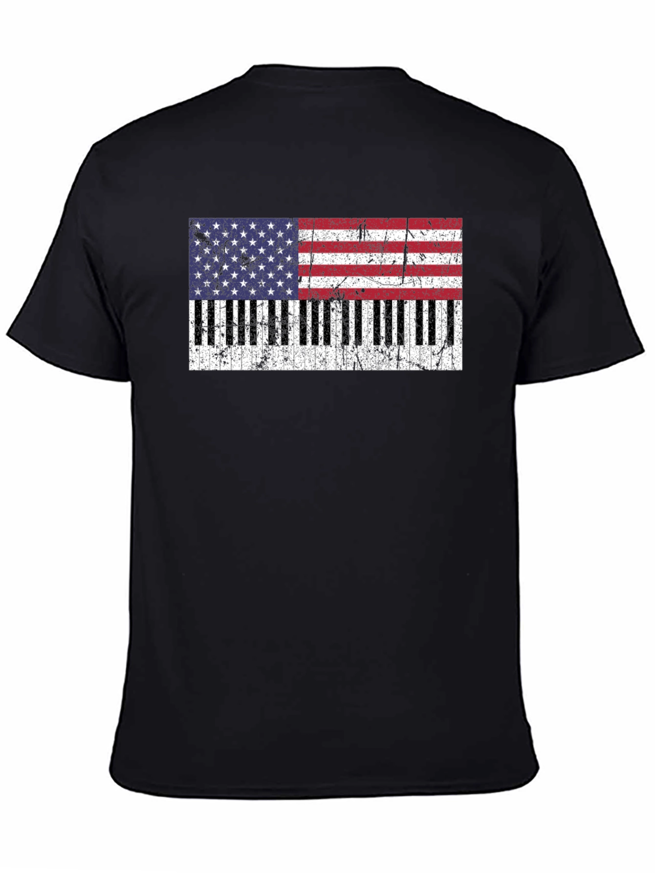 Patriotic Piano Keys USA Flag T-Shirt