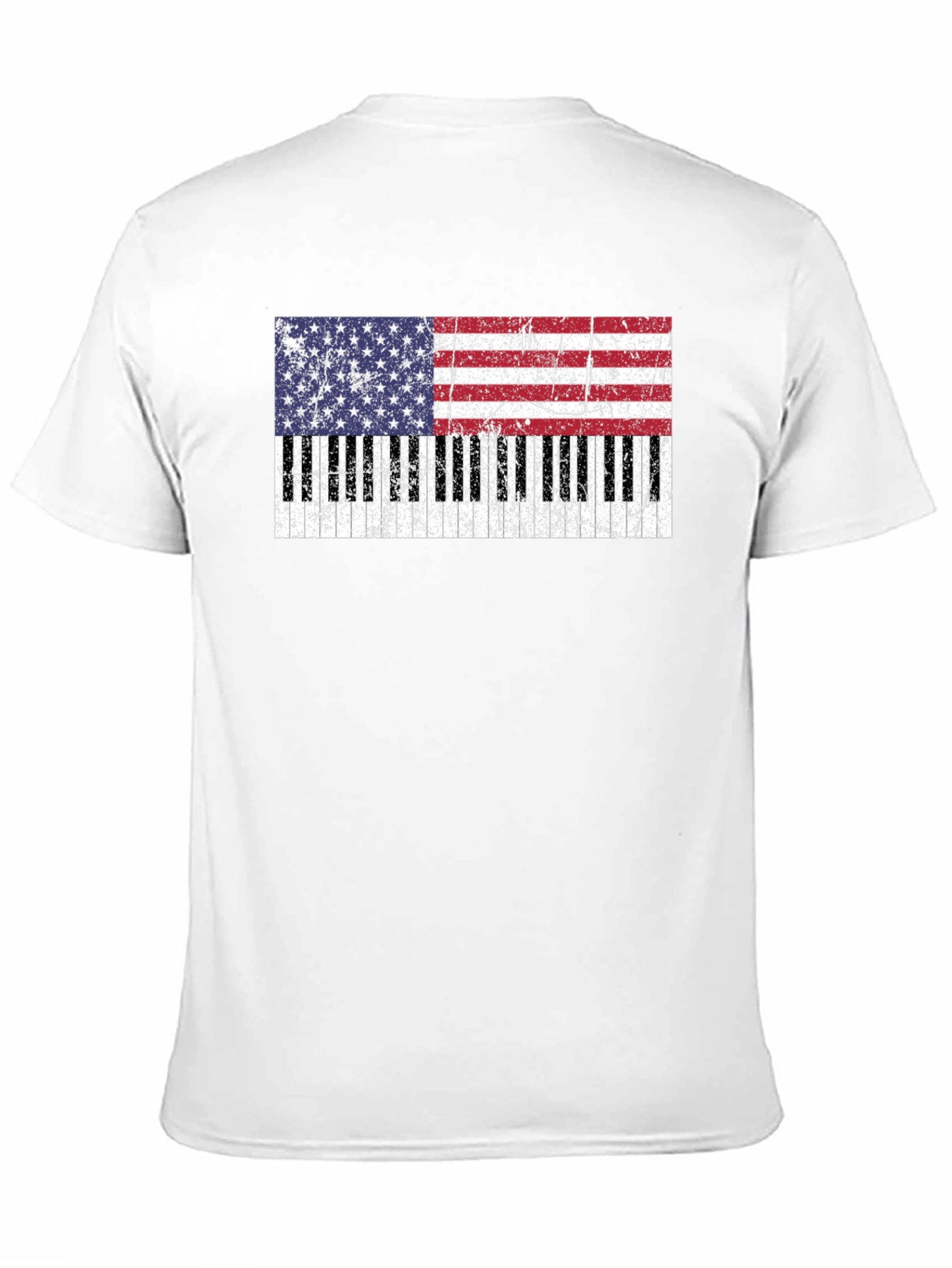 Patriotic Piano Keys USA Flag T-Shirt
