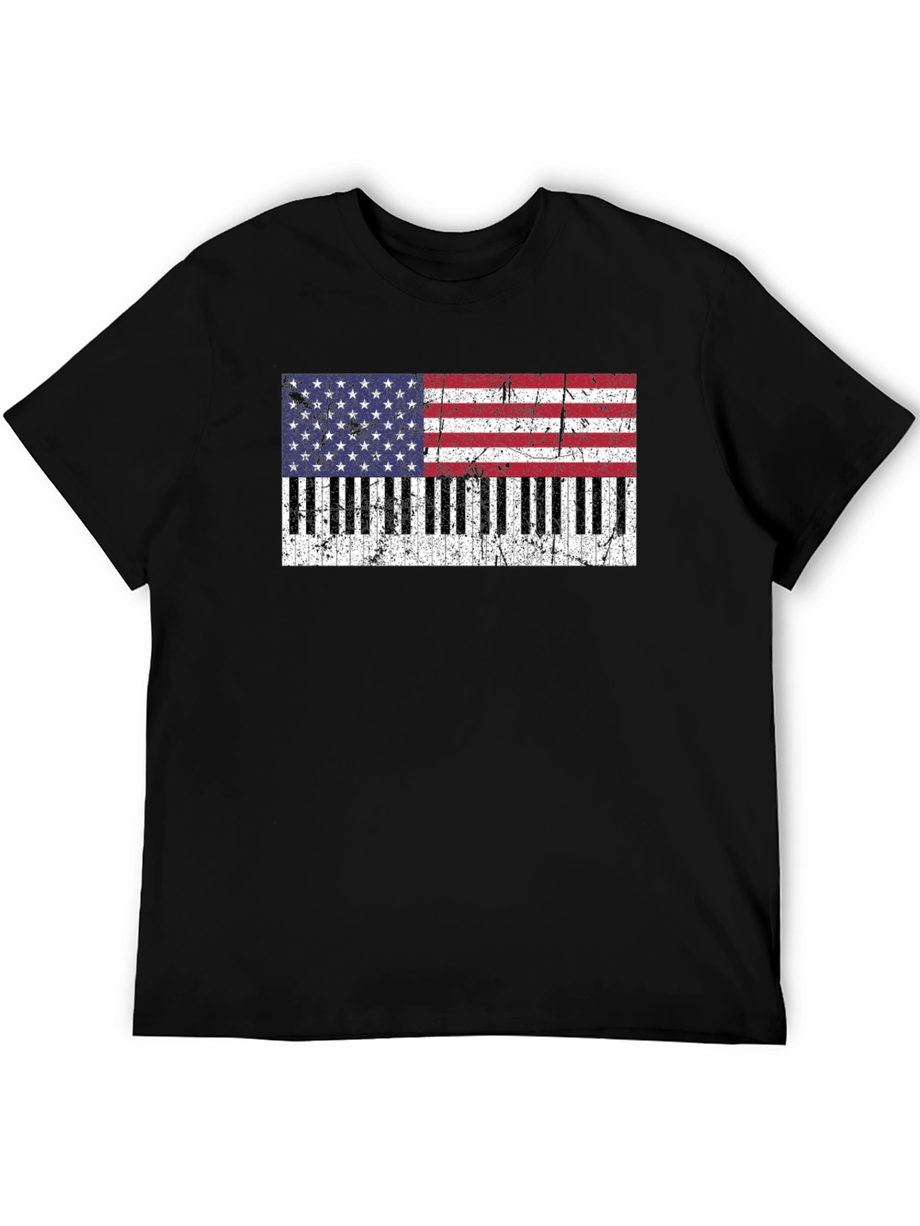 Patriotic Piano Keys USA Flag T-Shirt
