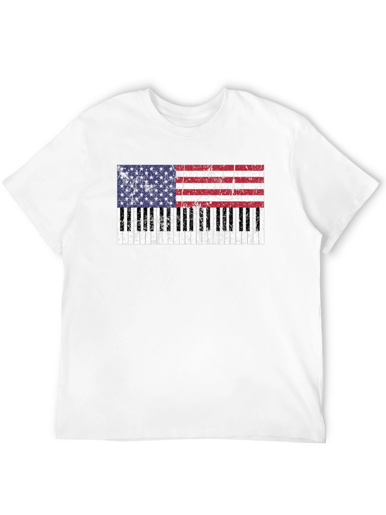 Patriotic Piano Keys USA Flag T-Shirt