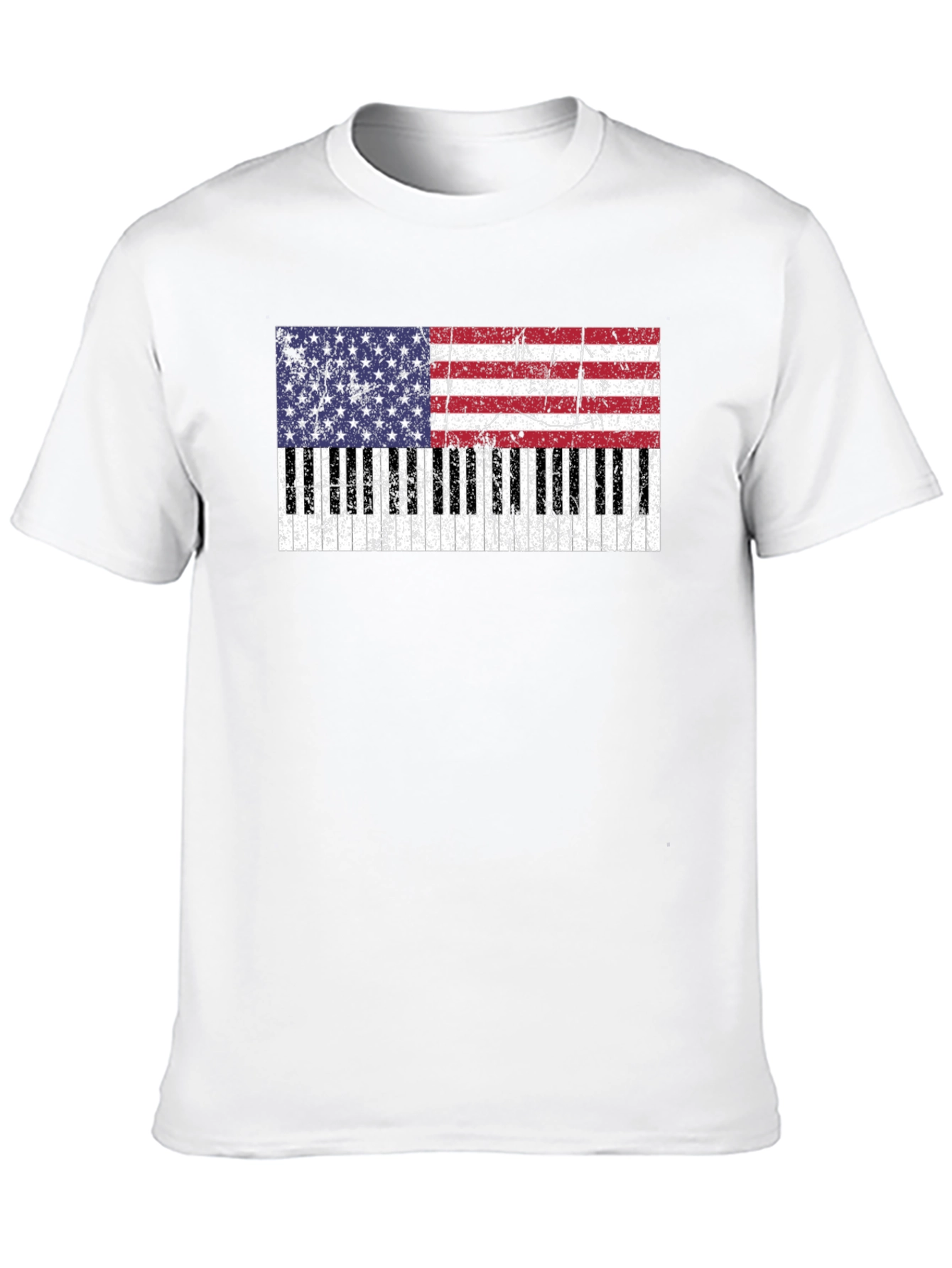 Patriotic Piano Keys USA Flag T-Shirt