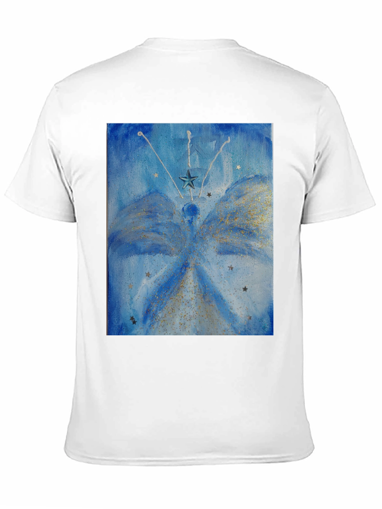 Celestial Star Angel Graphic Tee - Mens Black T-Shirt