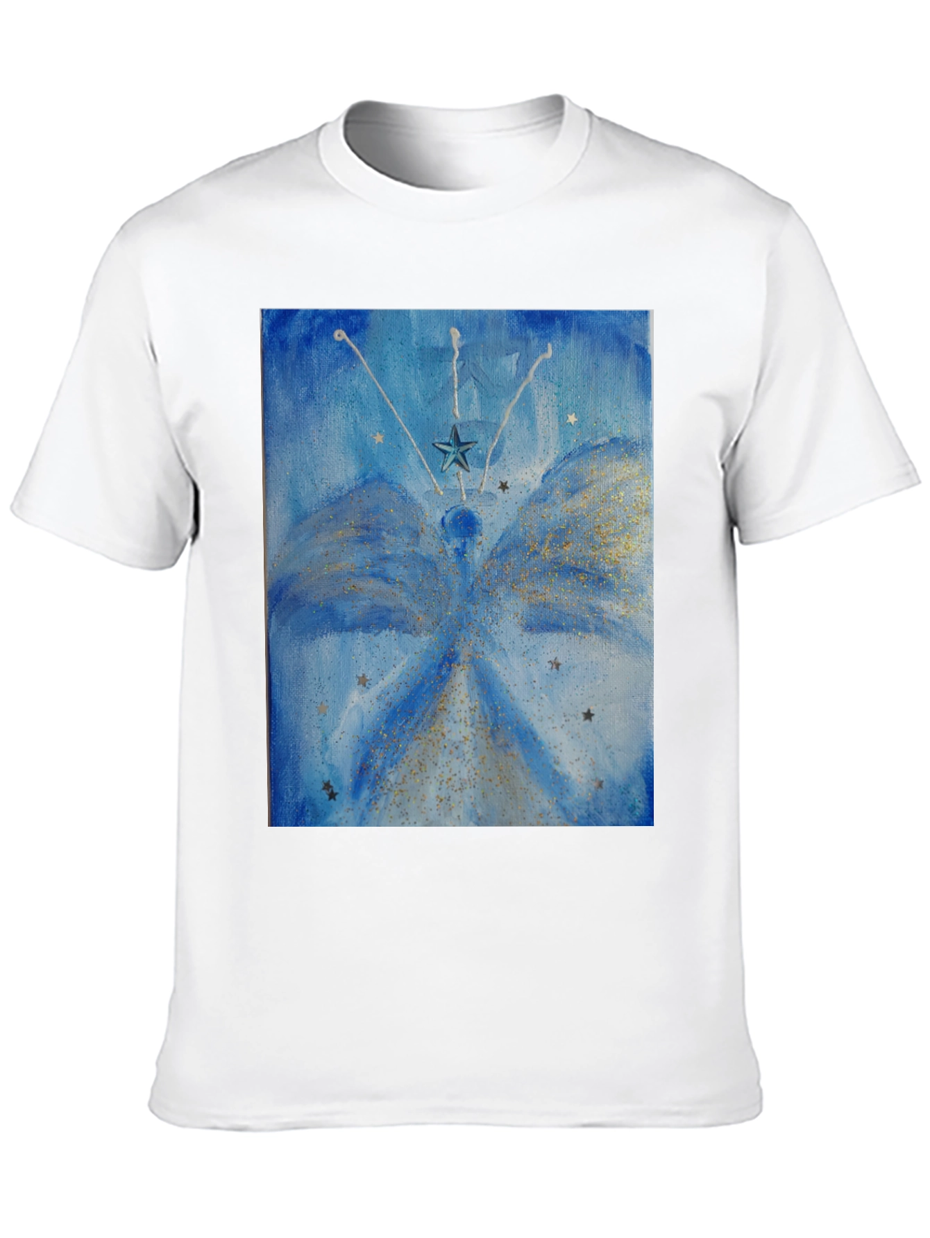 Celestial Star Angel Graphic Tee - Mens Black T-Shirt