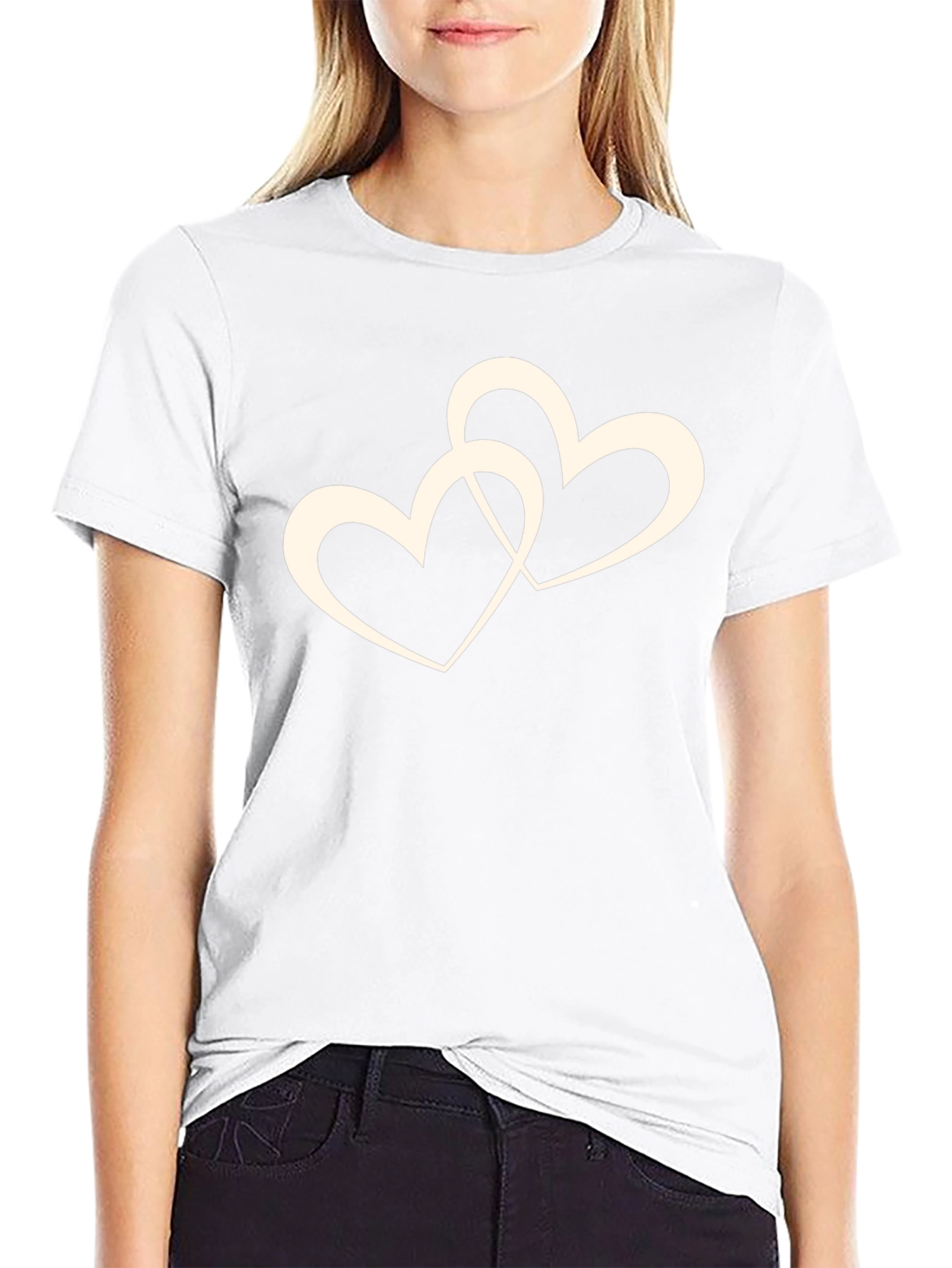 Interlocked Hearts Graphic Black T-Shirt