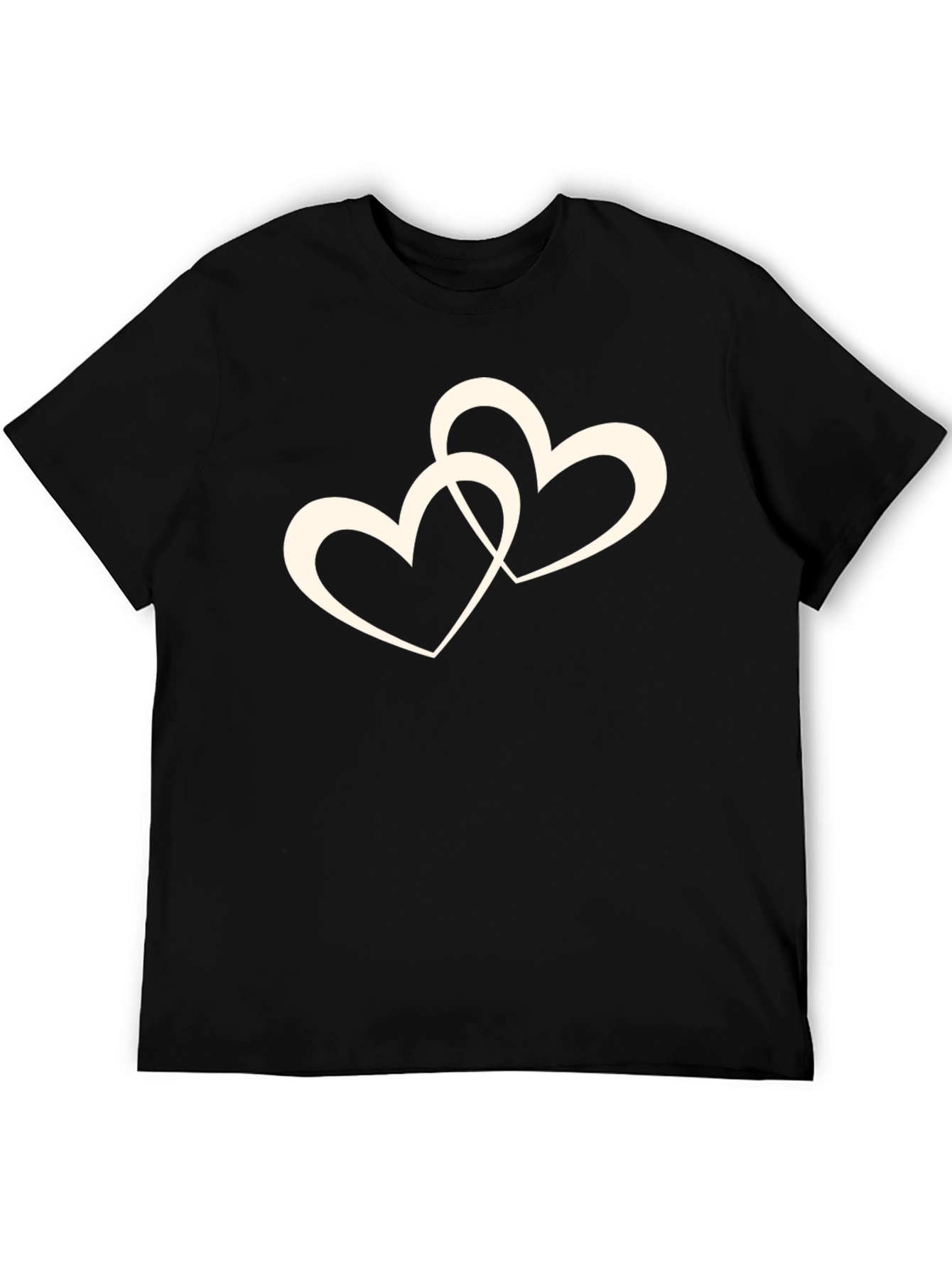Interlocked Hearts Graphic Black T-Shirt
